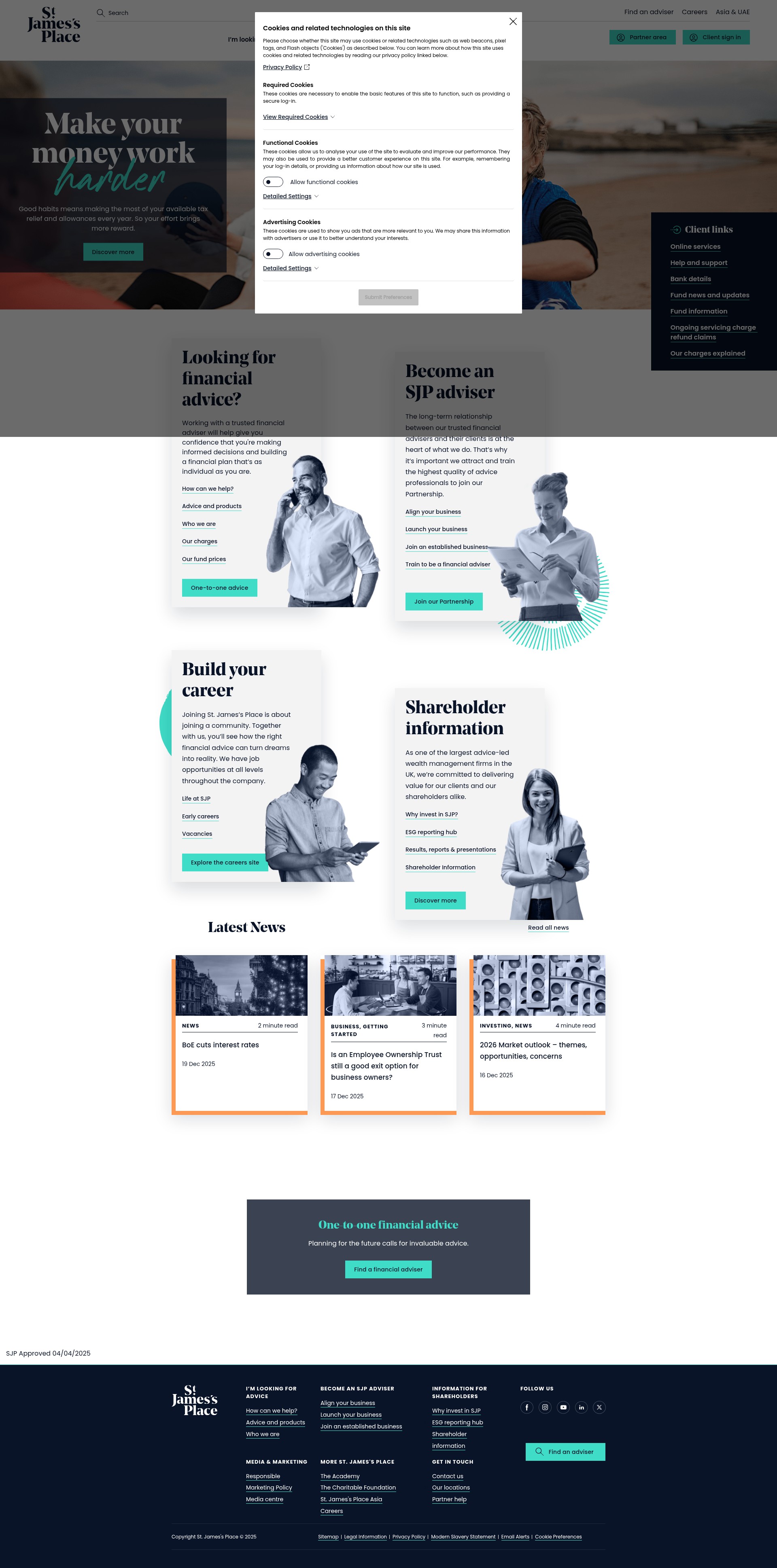 Screenshot of sjp.co.uk