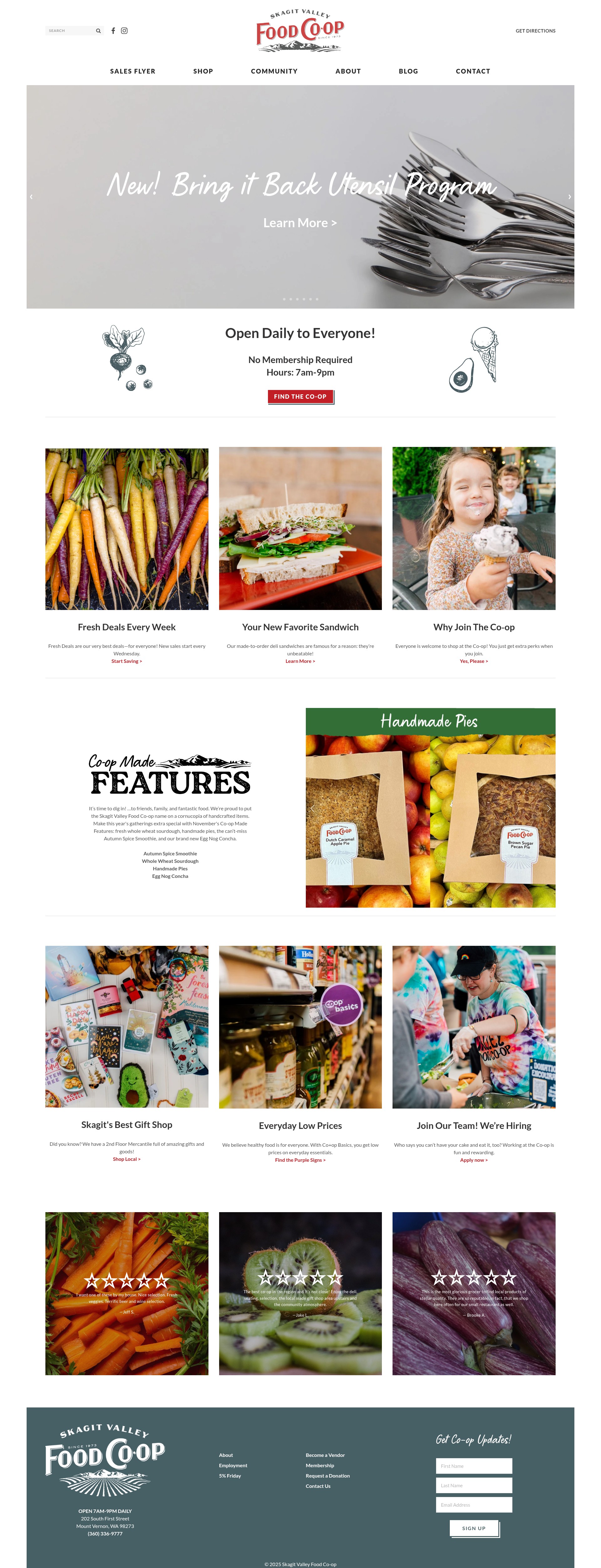Screenshot of skagitfoodcoop.com