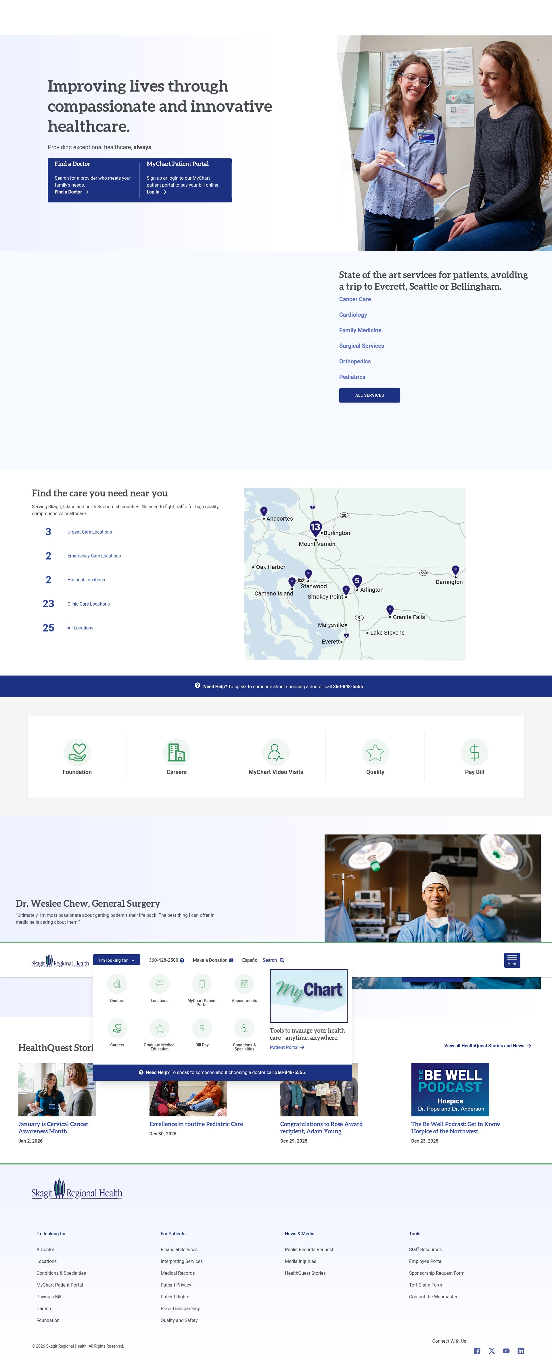 Screenshot of skagitregionalhealth.org