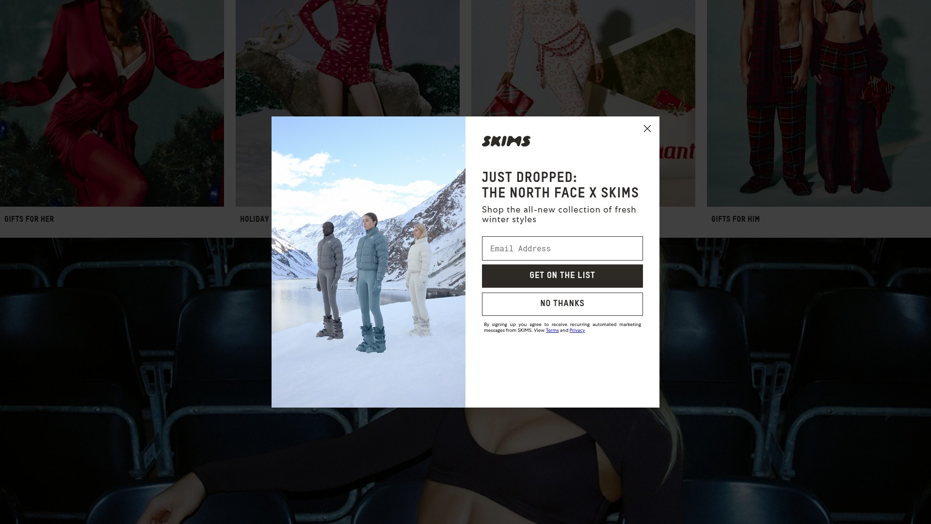Screenshot of skims.com