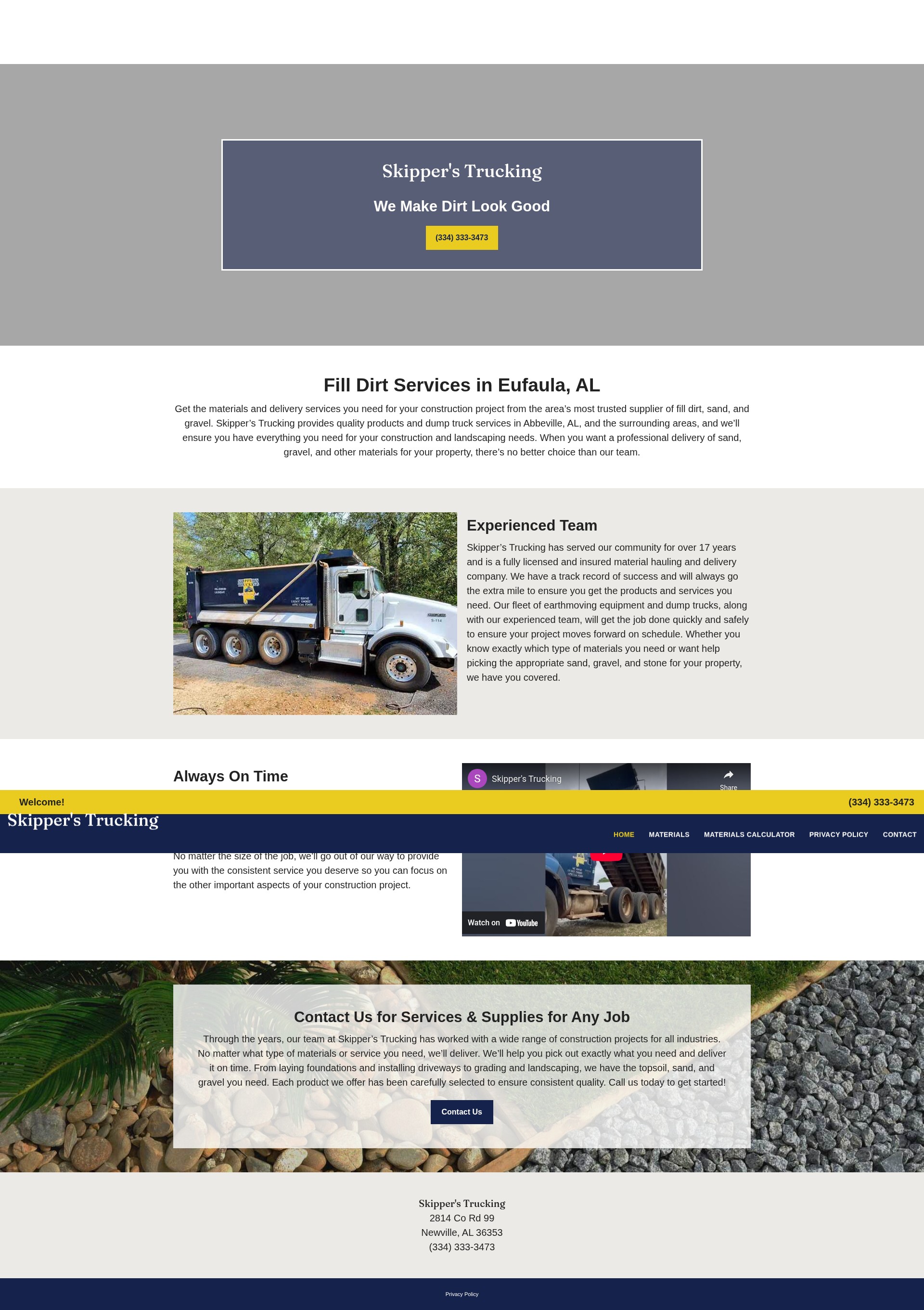 Screenshot of skipperstrucking.com