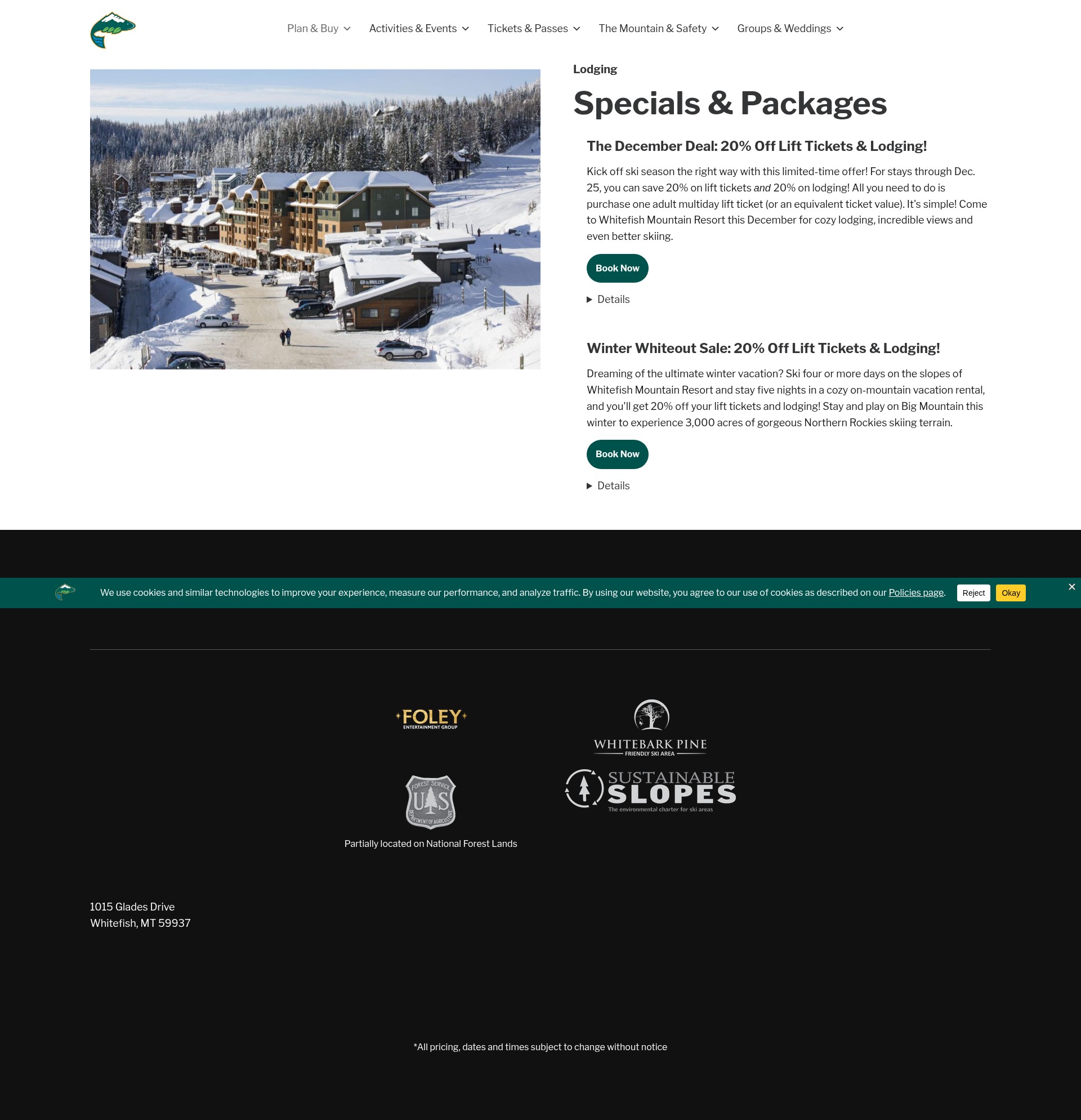 Screenshot of skiwhitefish.com