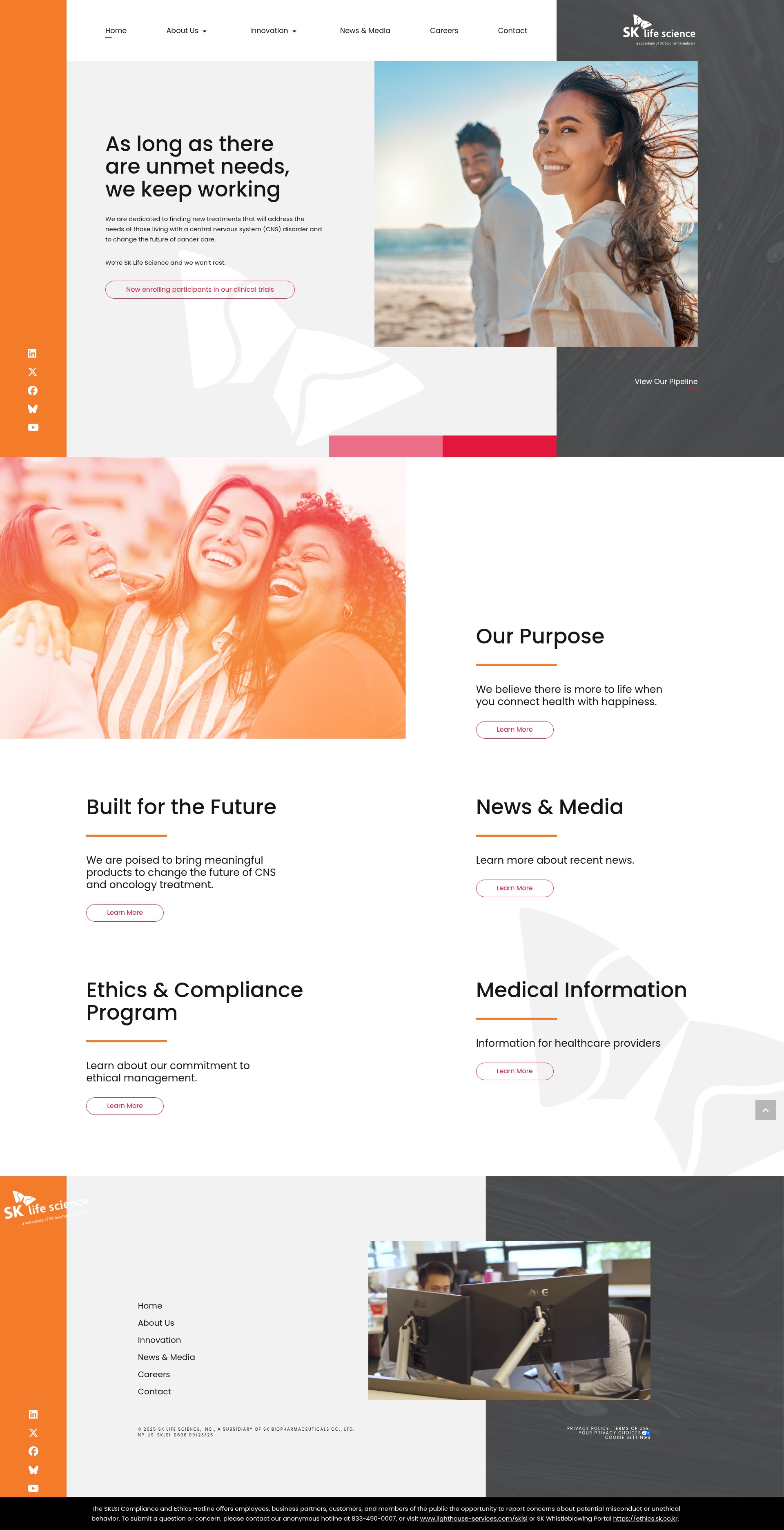 Screenshot of sklifescienceinc.com