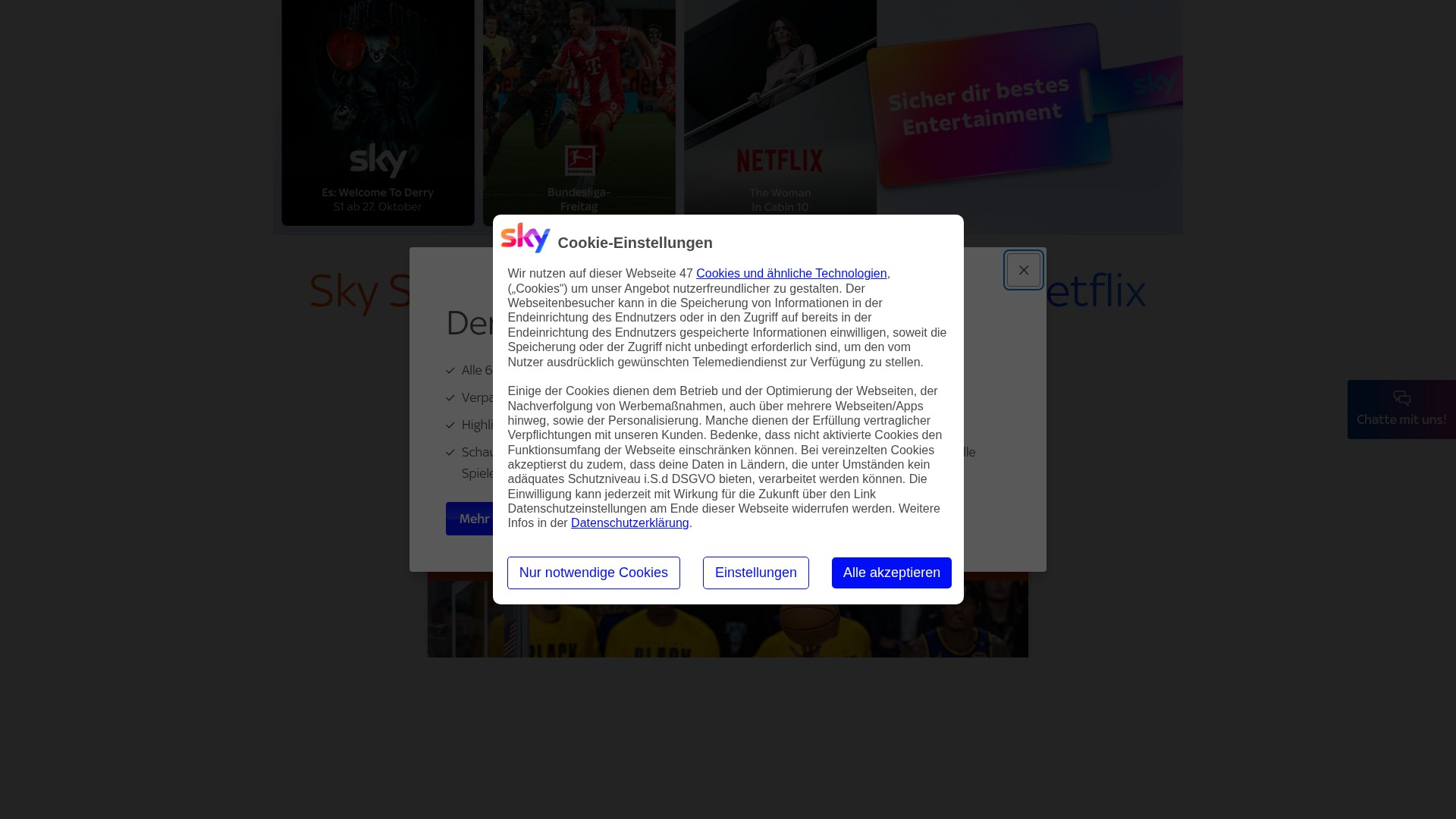 Screenshot of sky.de