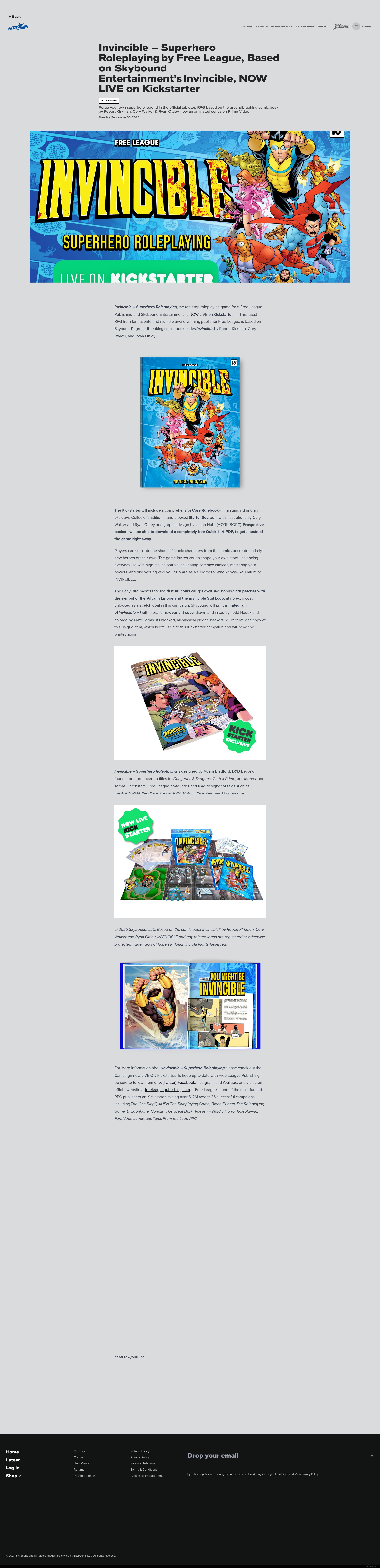 Screenshot of skybound.com