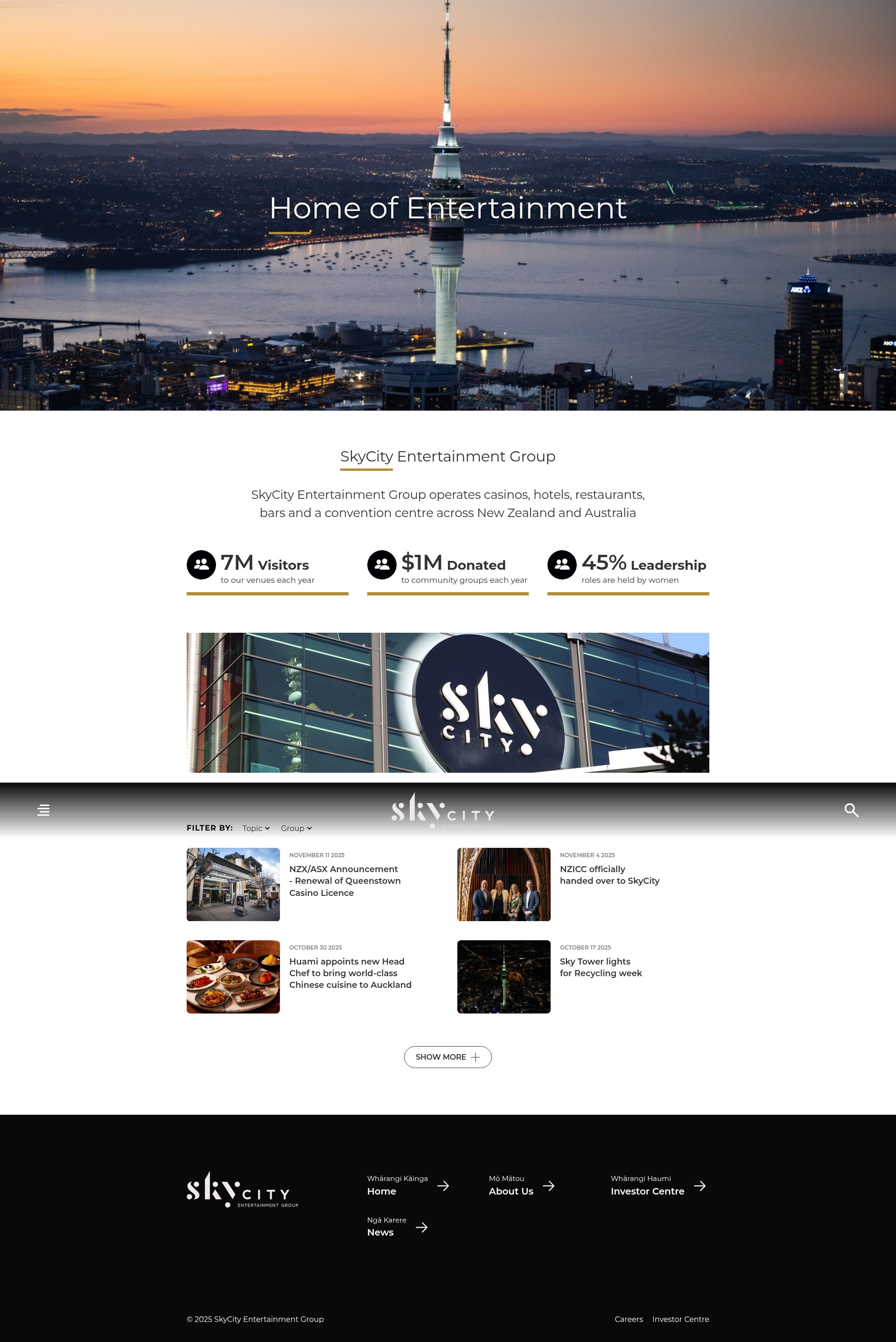 Screenshot of skycityentertainmentgroup.com
