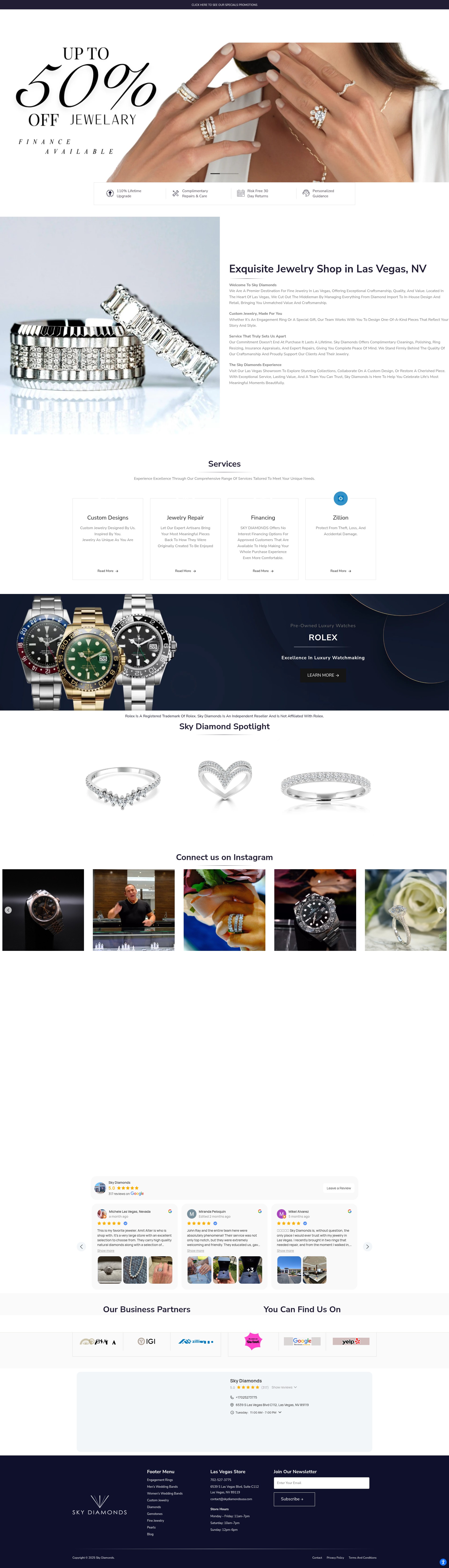 Screenshot of skydiamonds.com
