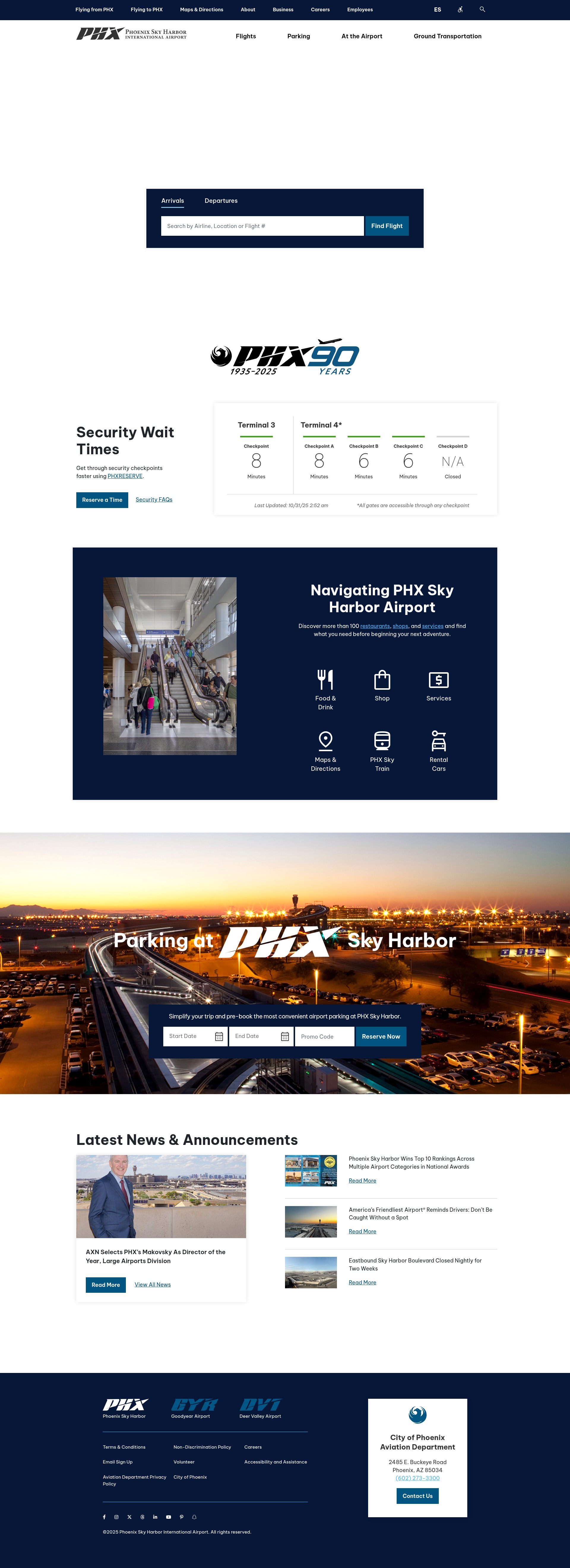 Screenshot of skyharbor.com