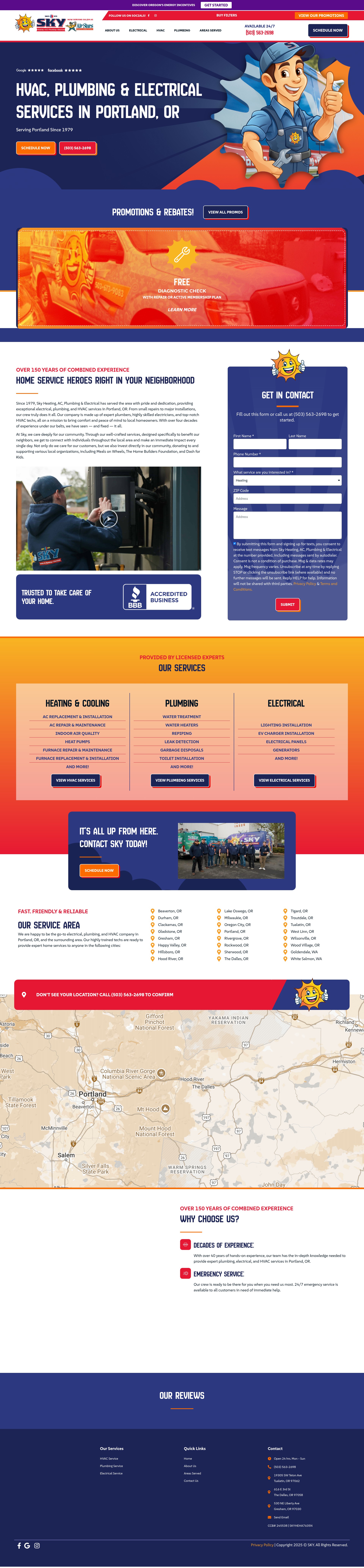 Screenshot of skyheating.com