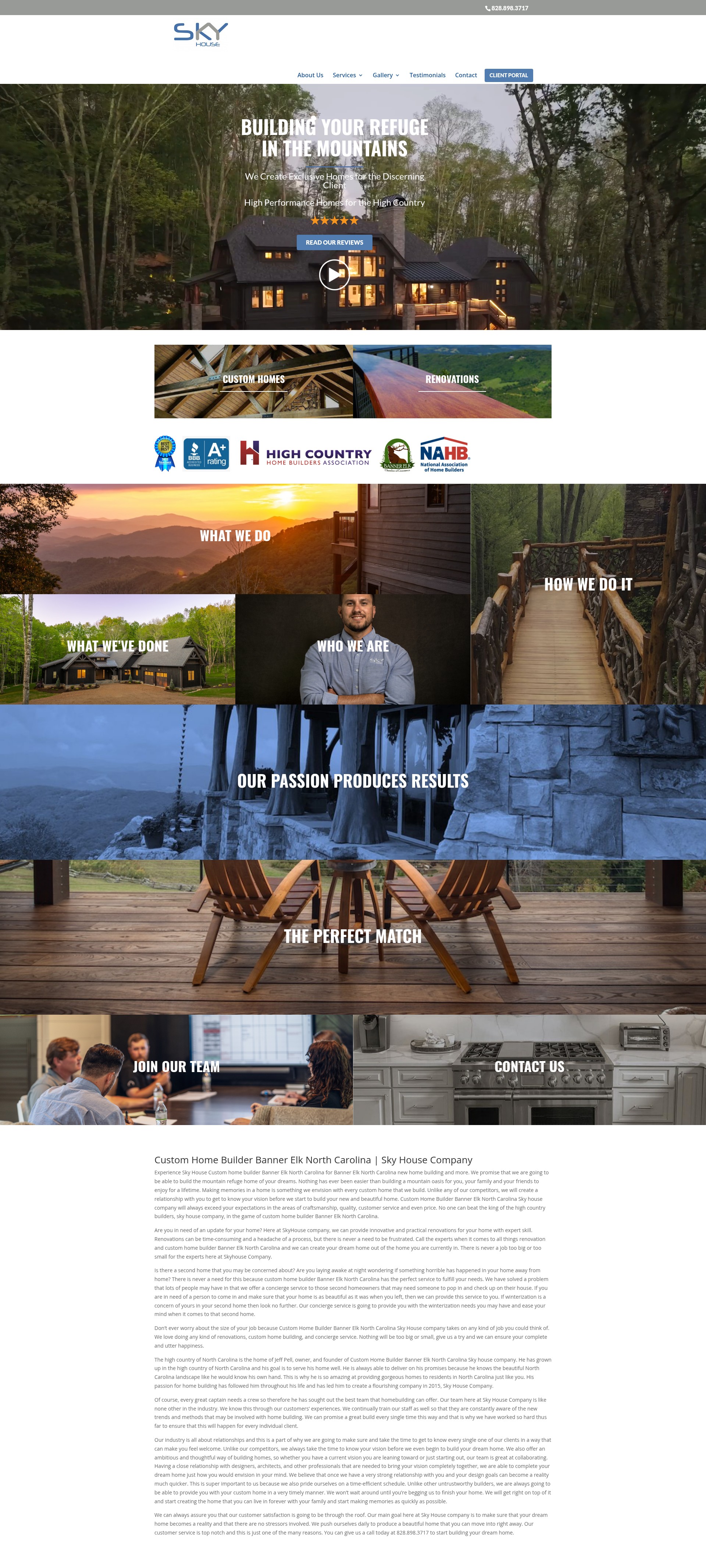 Screenshot of skyhousecompany.com