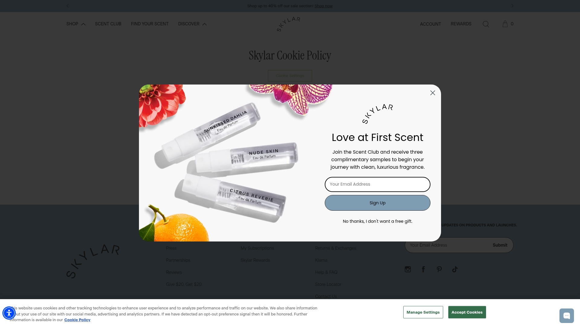 Screenshot of skylar.com