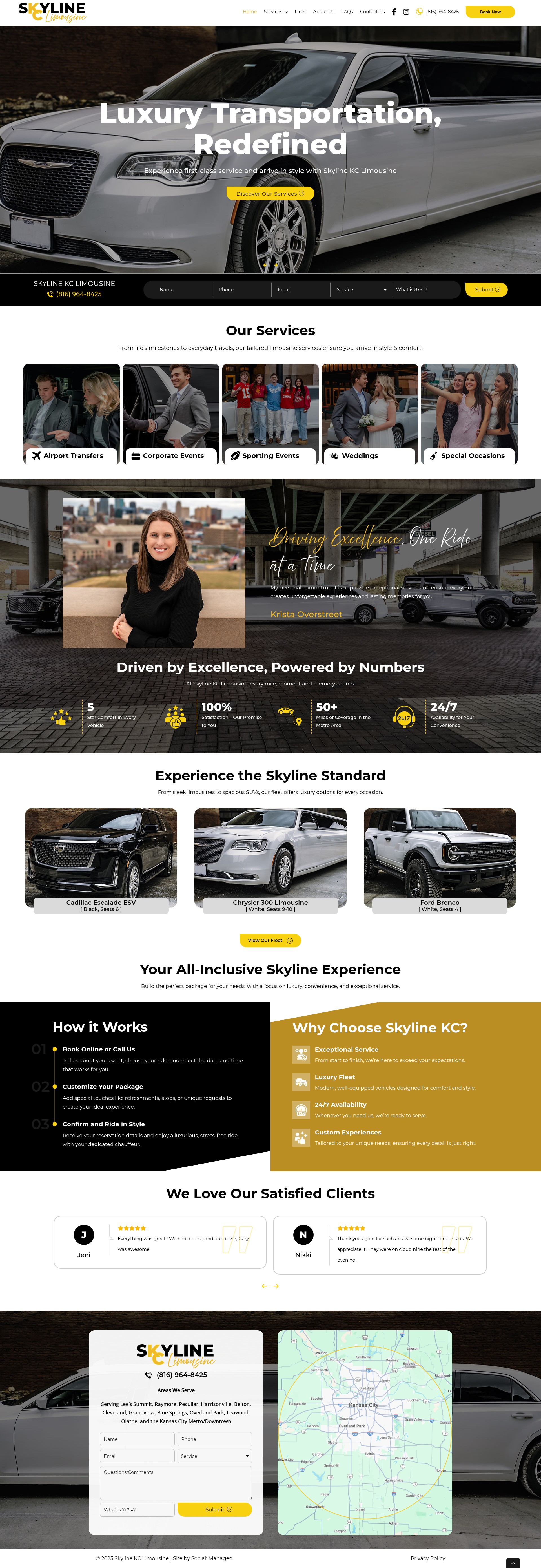 Screenshot of skylinekclimousine.com
