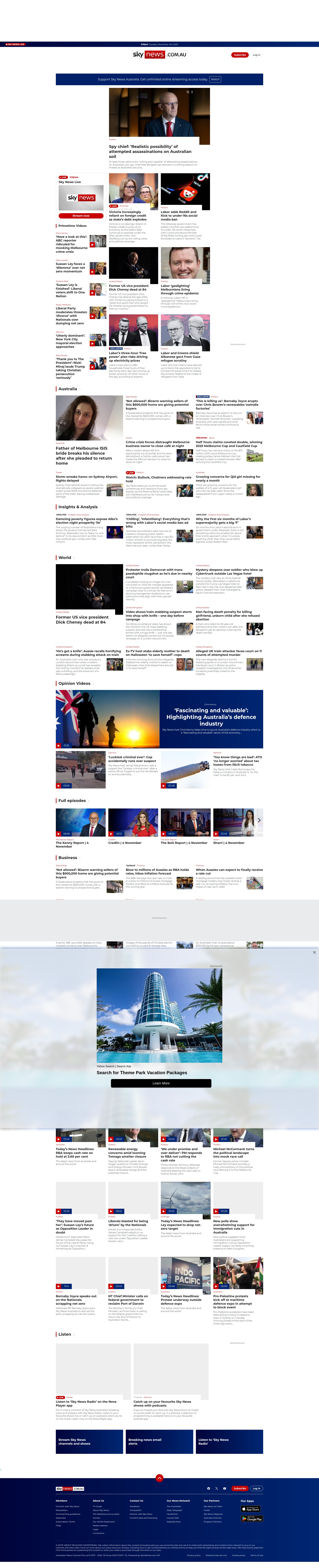 Screenshot of skynews.com.au