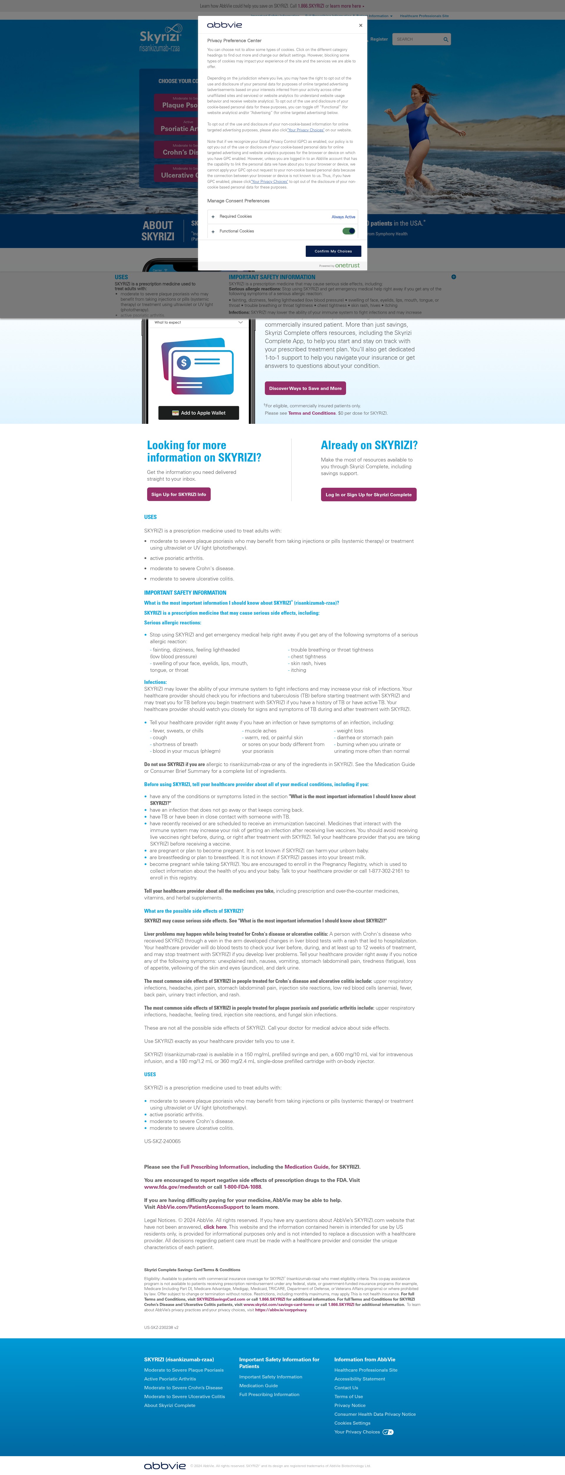Screenshot of skyrizi.com