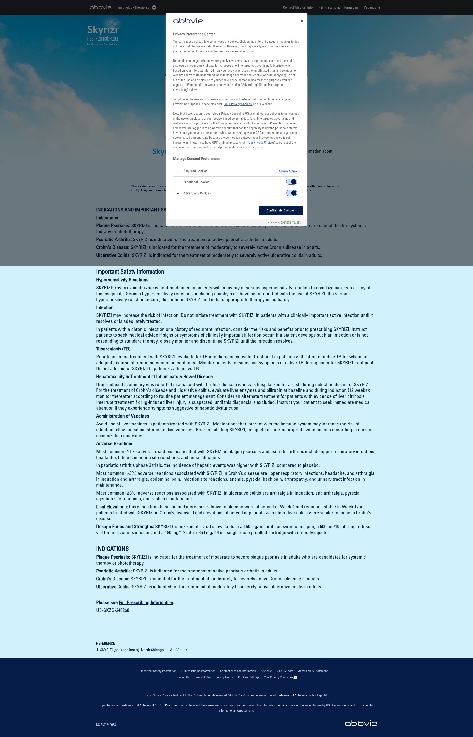 Screenshot of skyrizihcp.com