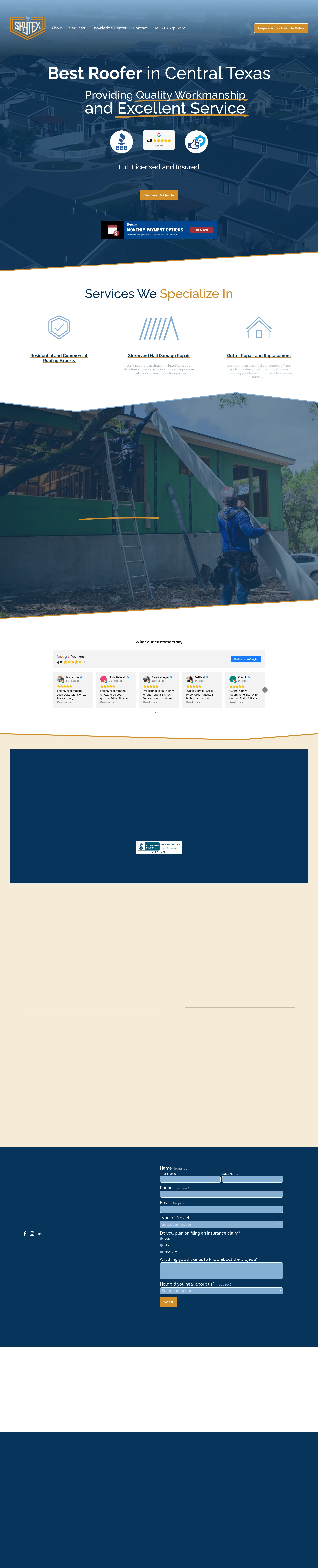 Screenshot of skytexconstruction.com
