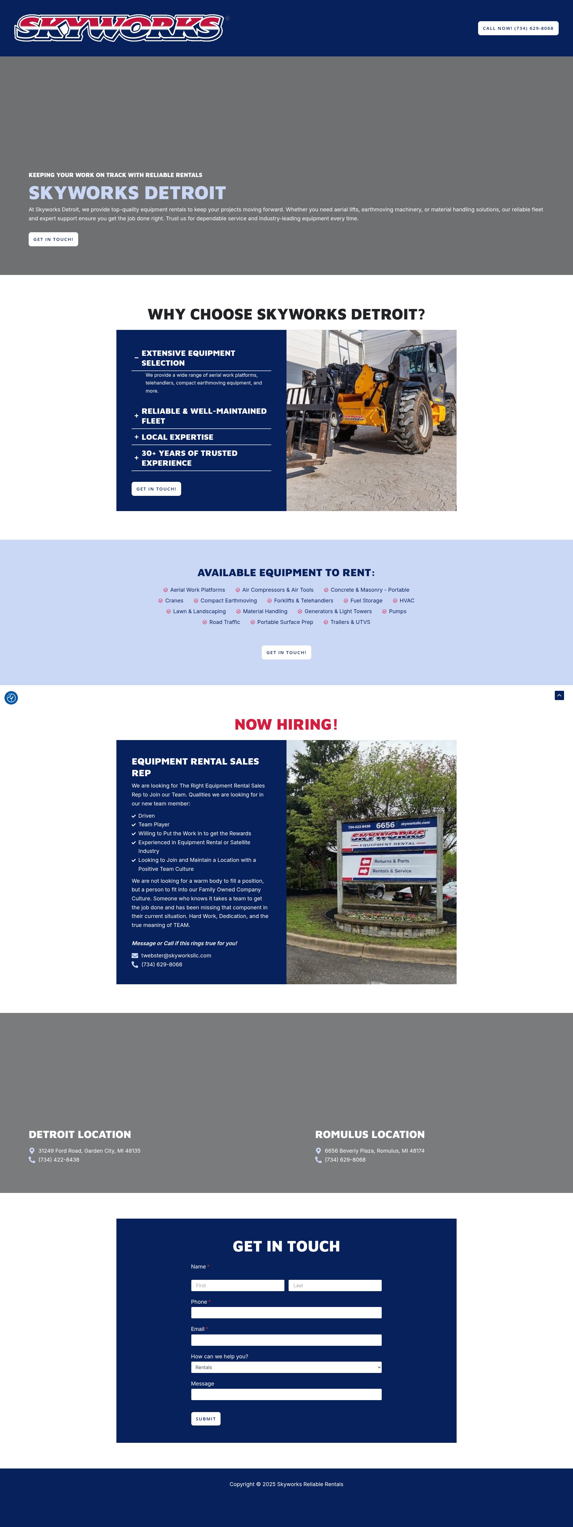 Screenshot of skyworks-reliablerentals.com