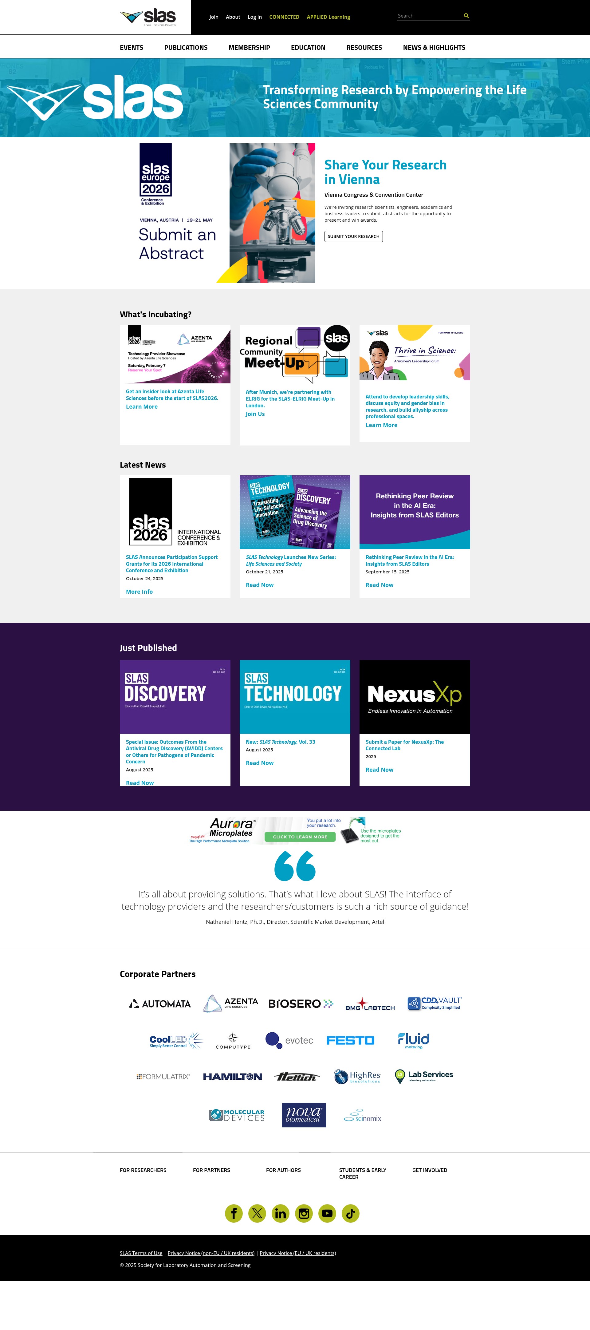 Screenshot of slas.org