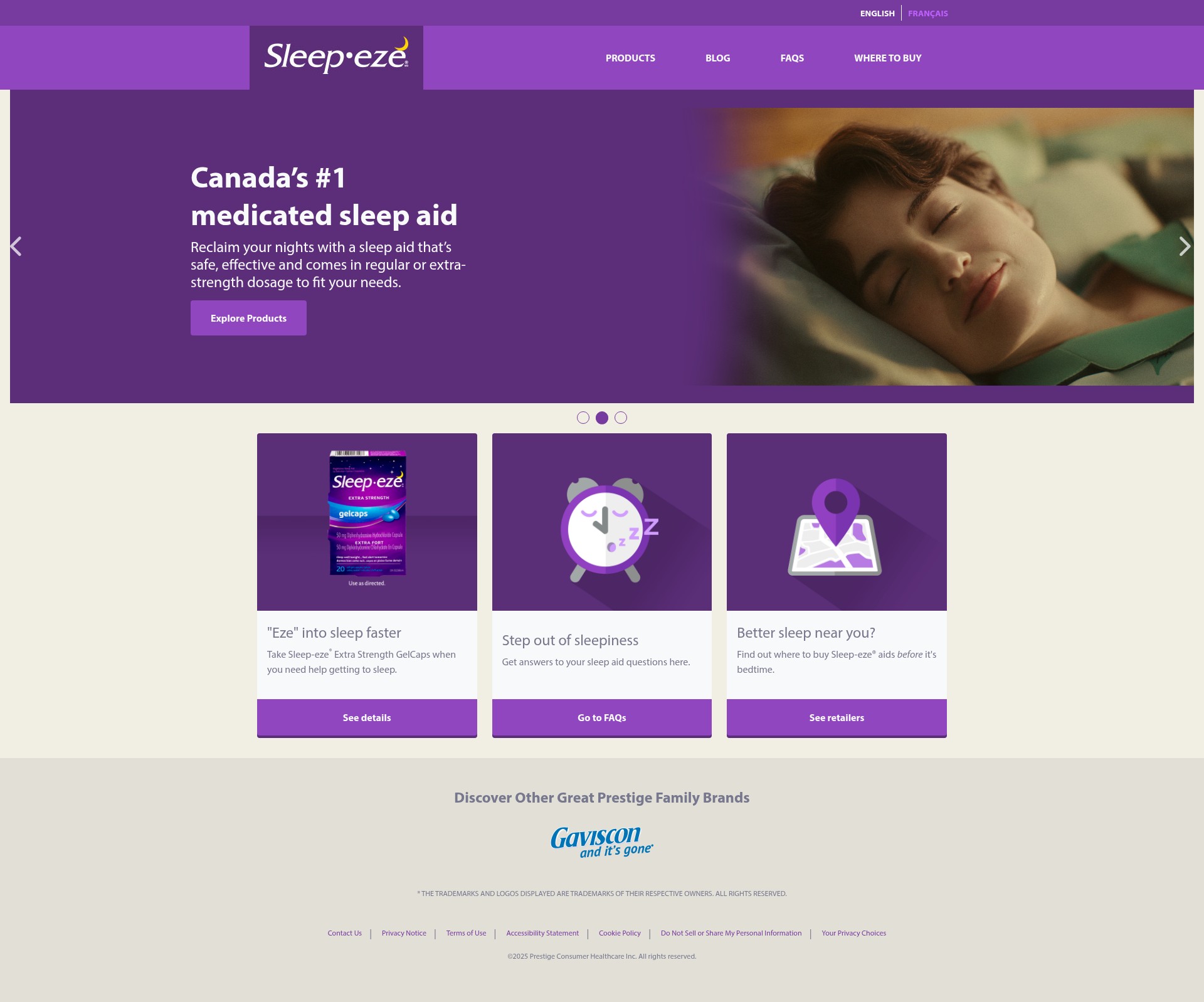 Screenshot of sleepeze.ca