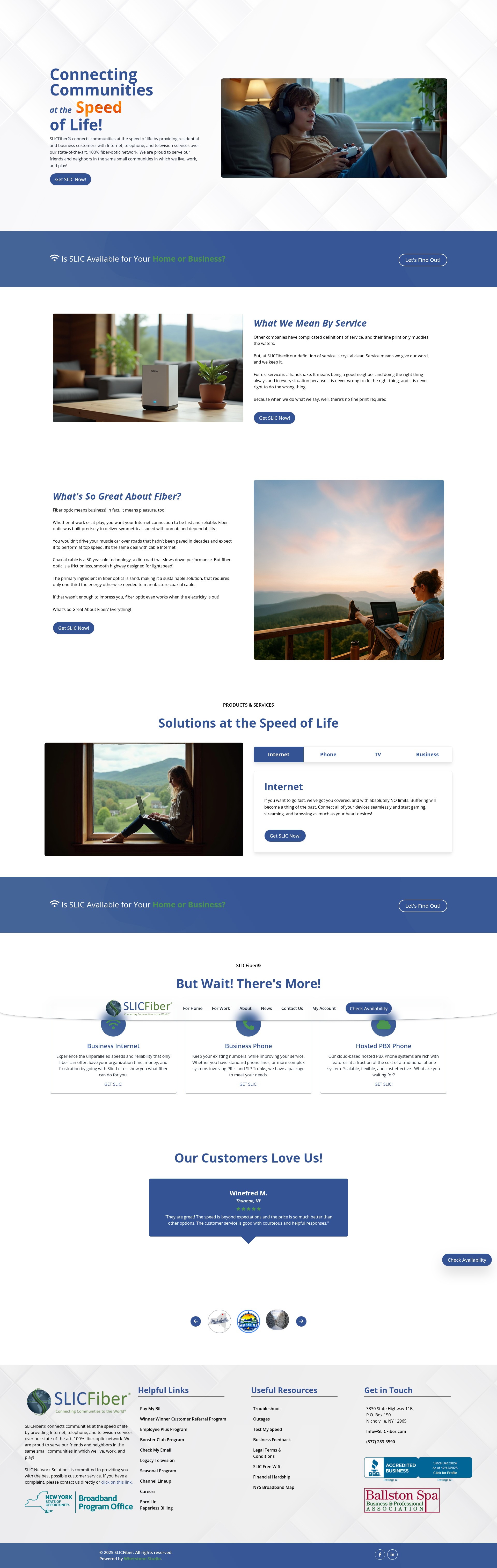 Screenshot of slicfiber.com
