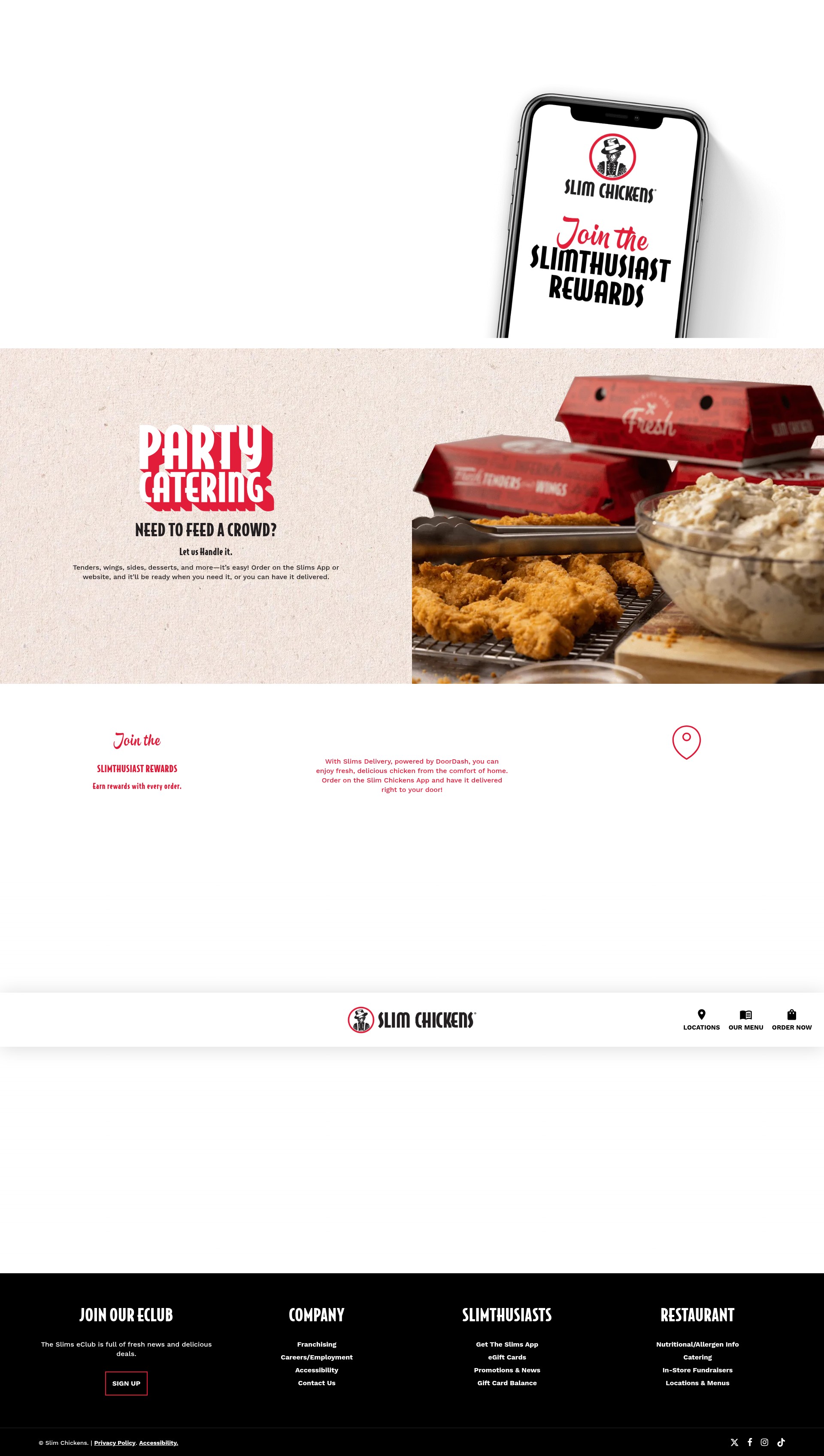 Screenshot of slimchickens.com
