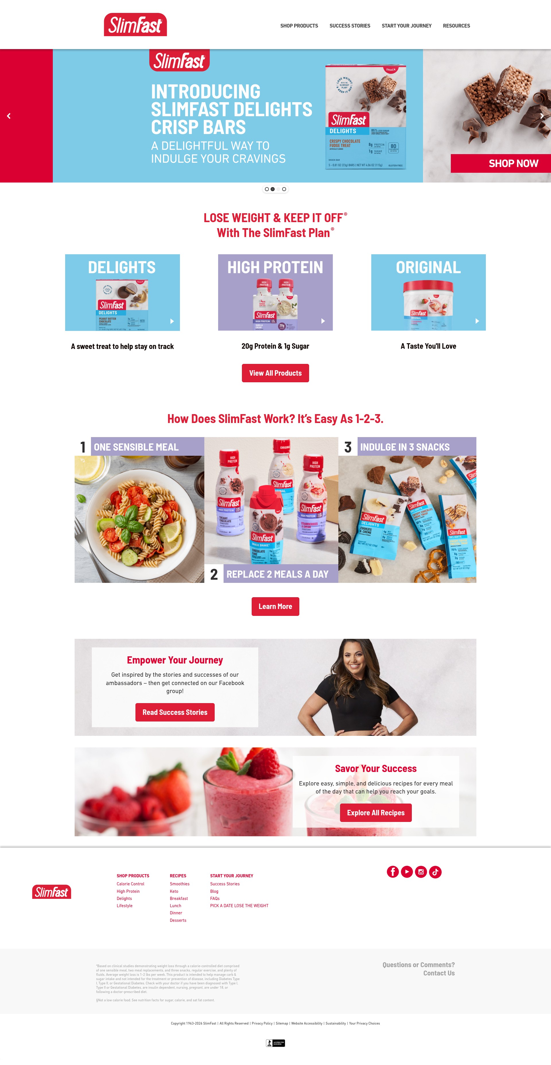 Screenshot of slimfast.com