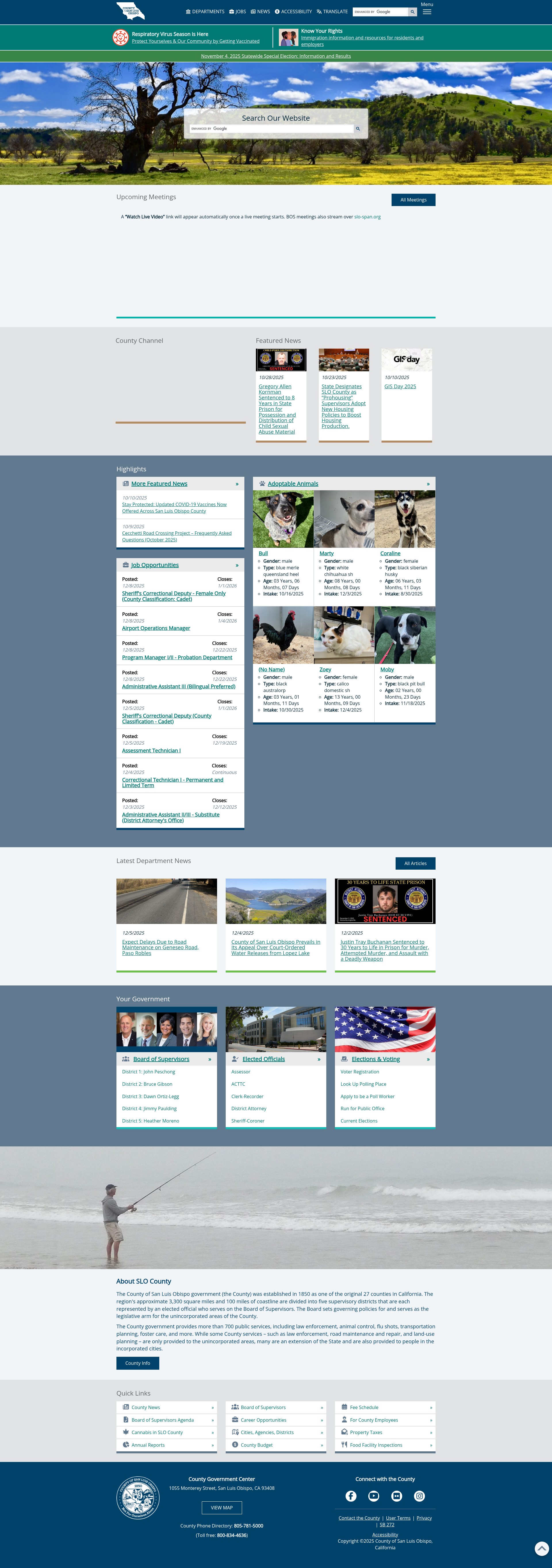Screenshot of slocounty.ca.gov