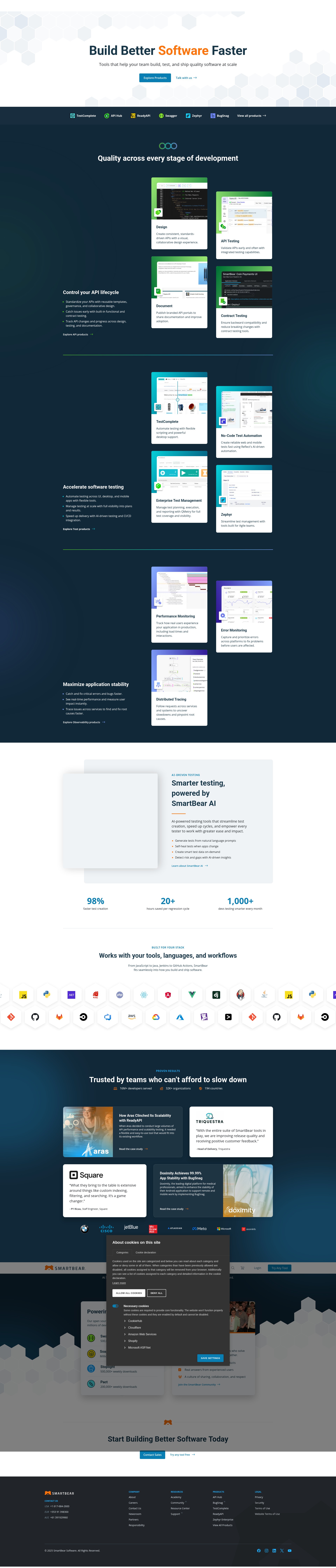 Screenshot of smartbear.com
