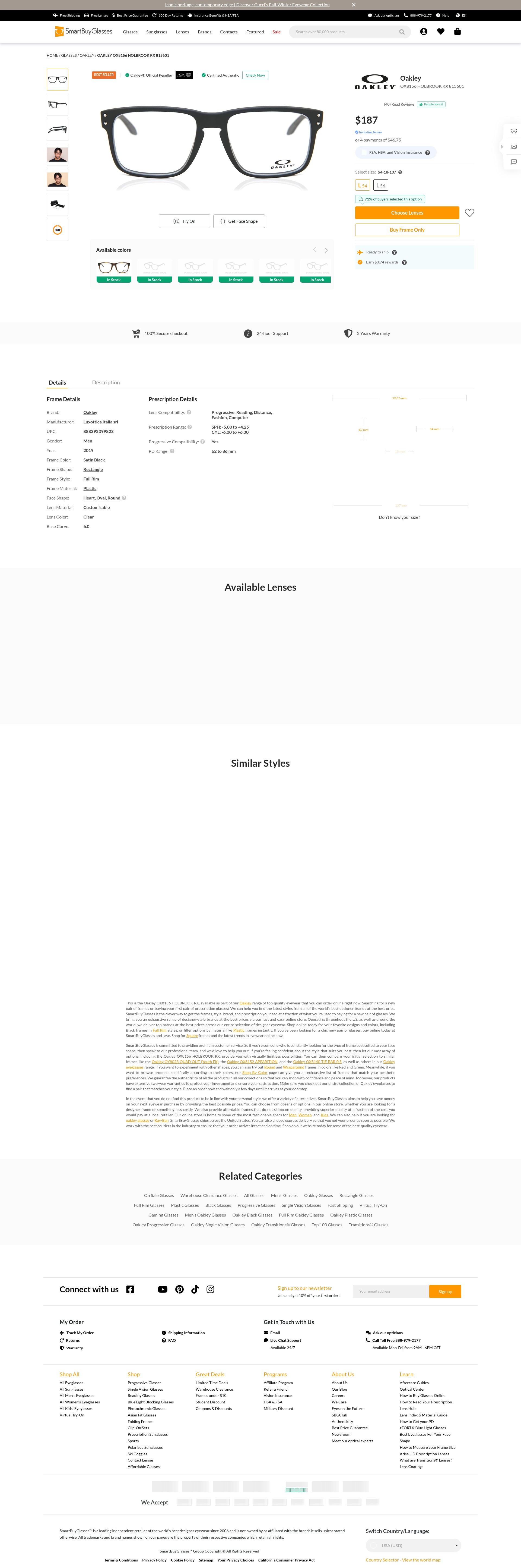 Screenshot of smartbuyglasses.com