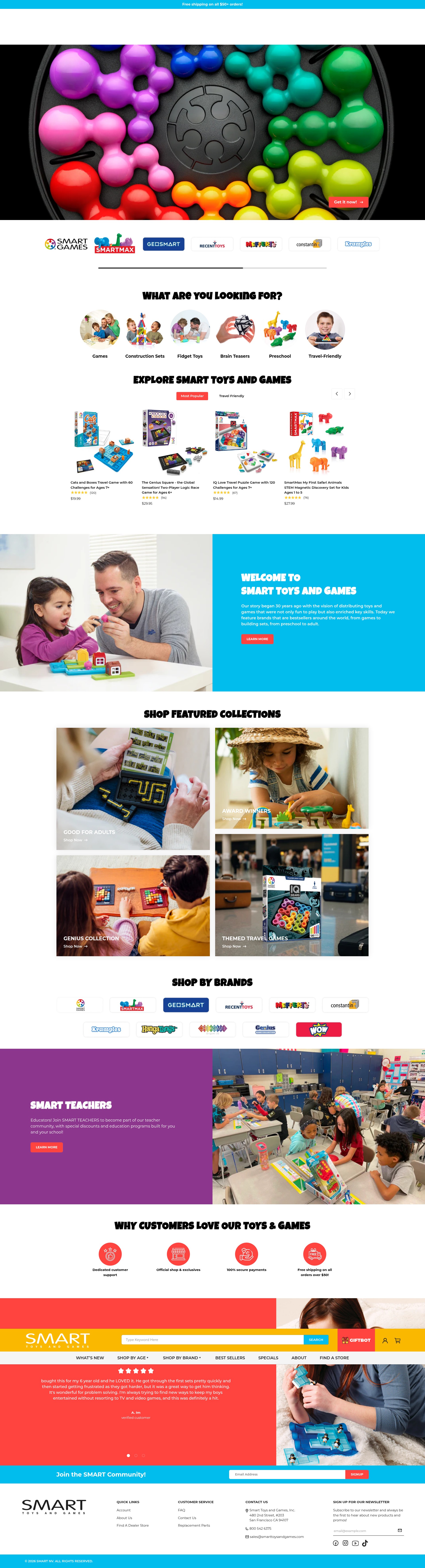 Screenshot of smarttoysandgames.com