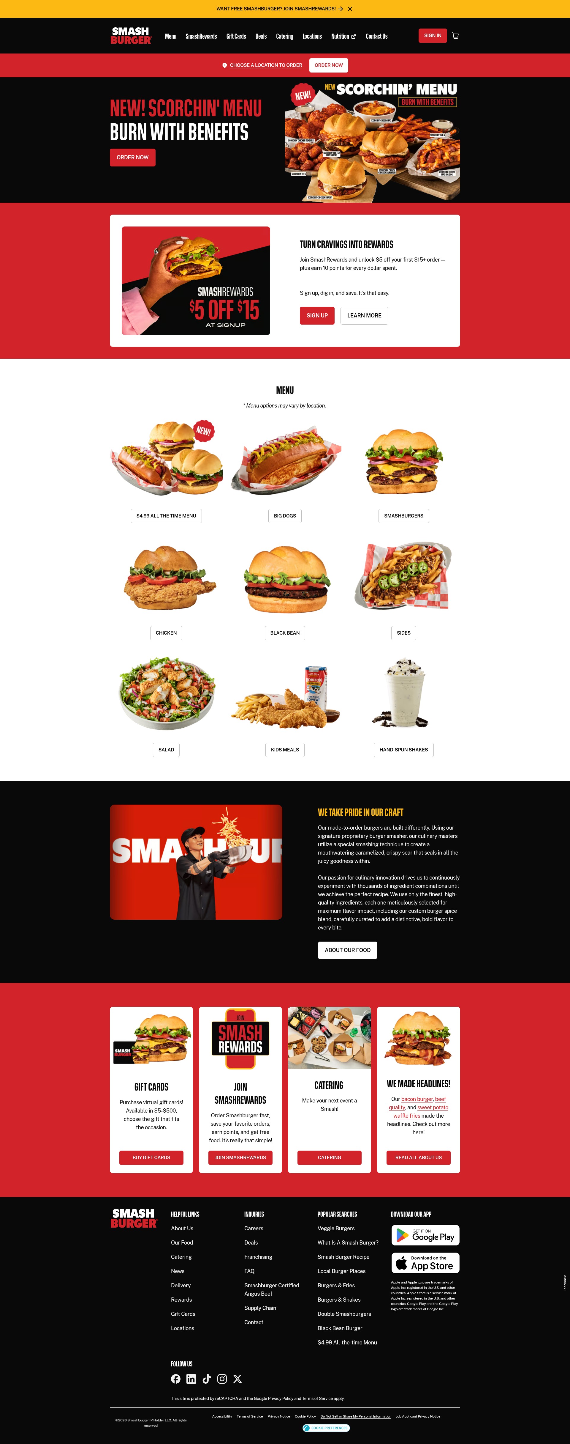 Screenshot of smashburger.com