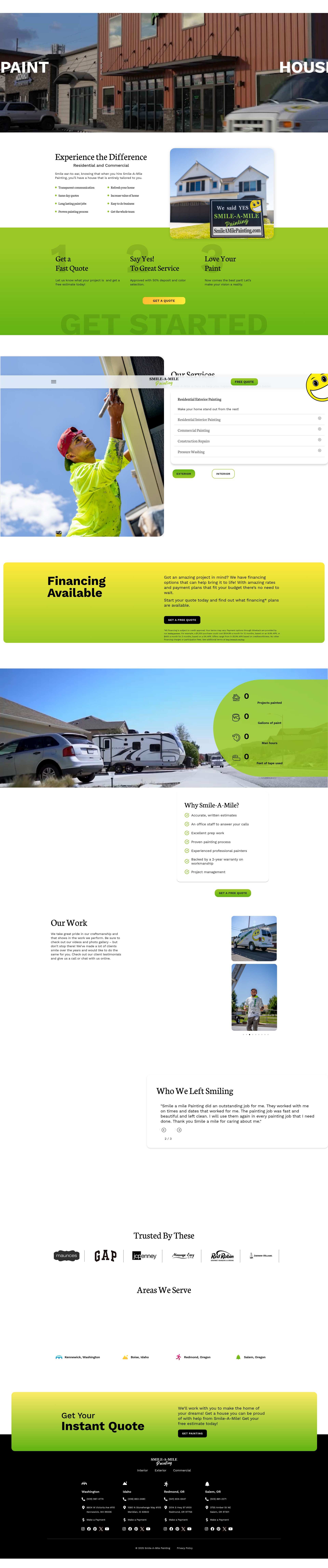 Screenshot of smileamilepainting.com
