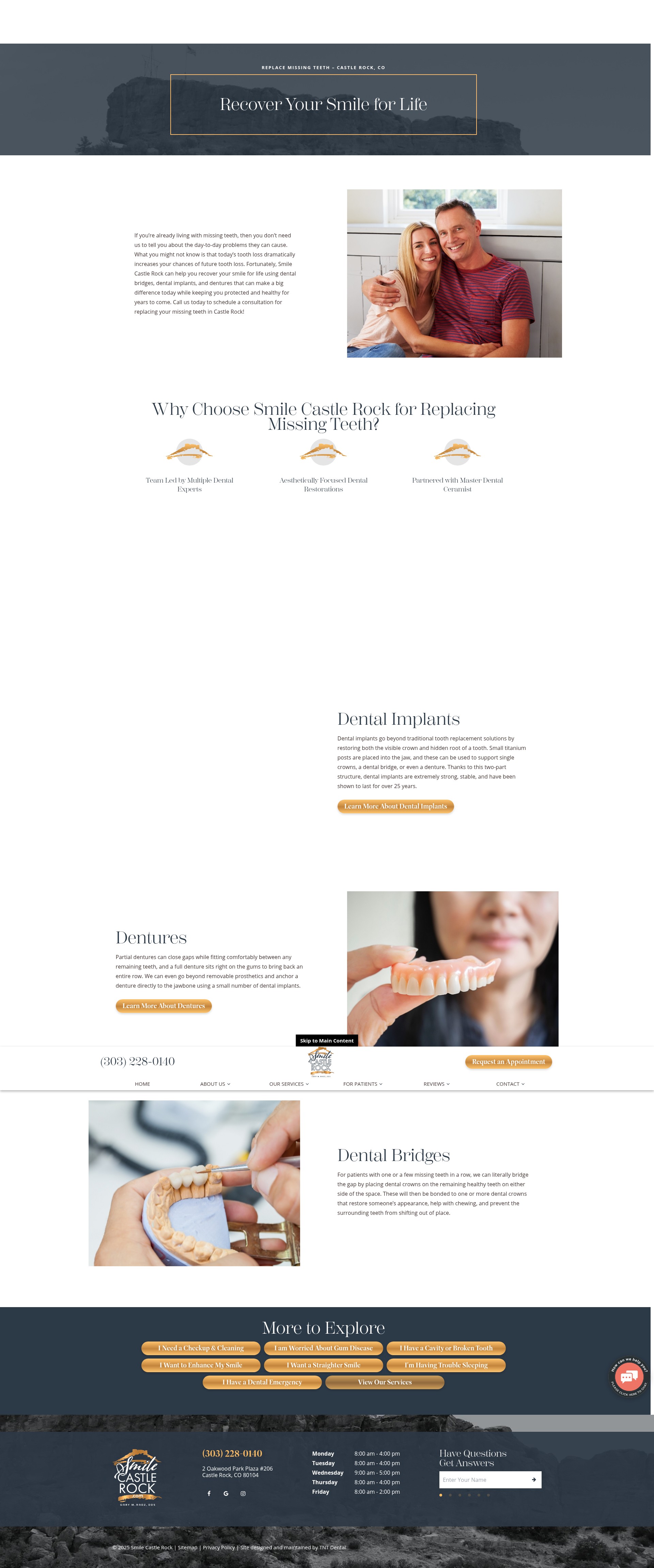 Screenshot of smilecastlerock.com