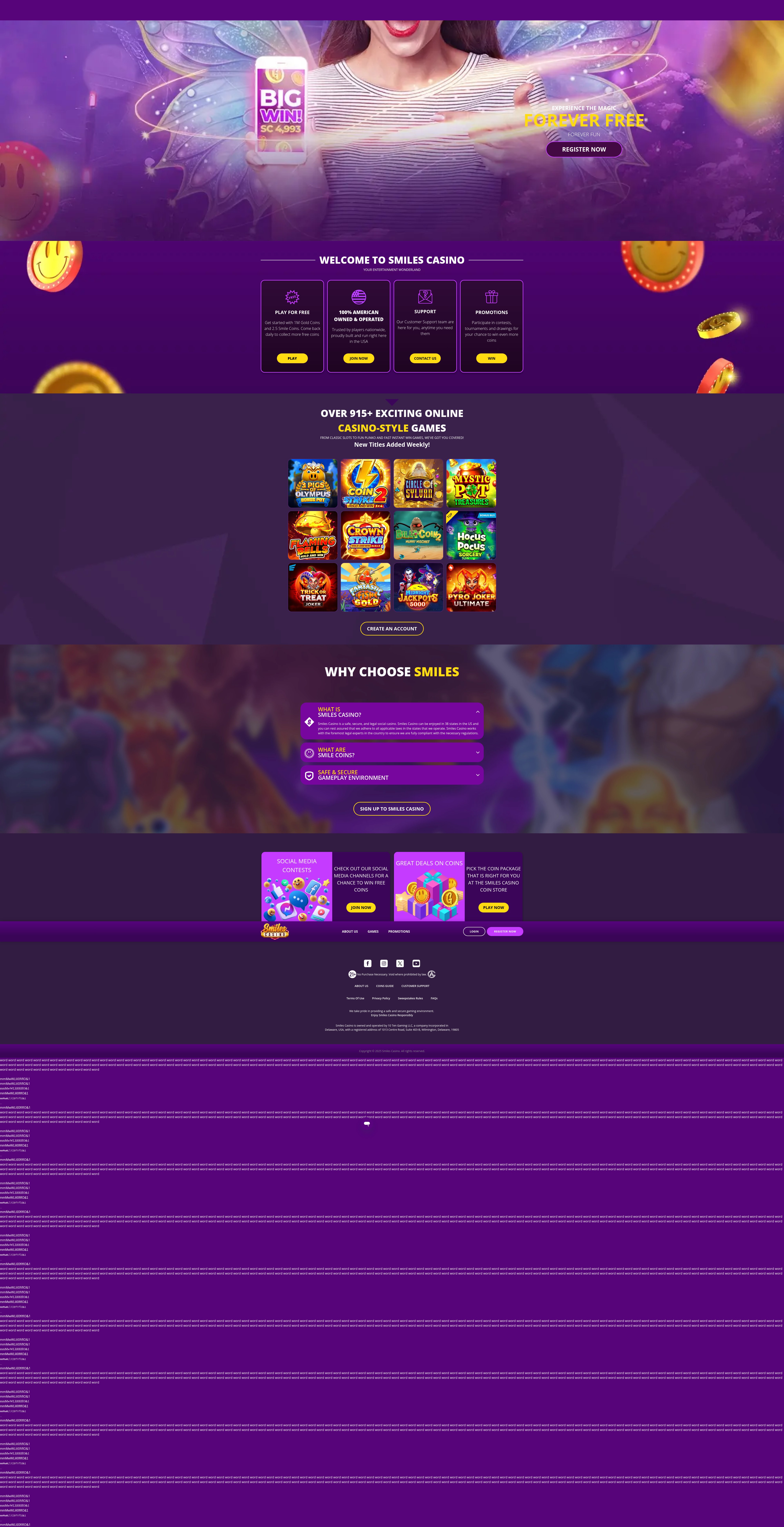 Screenshot of smilescasino.com