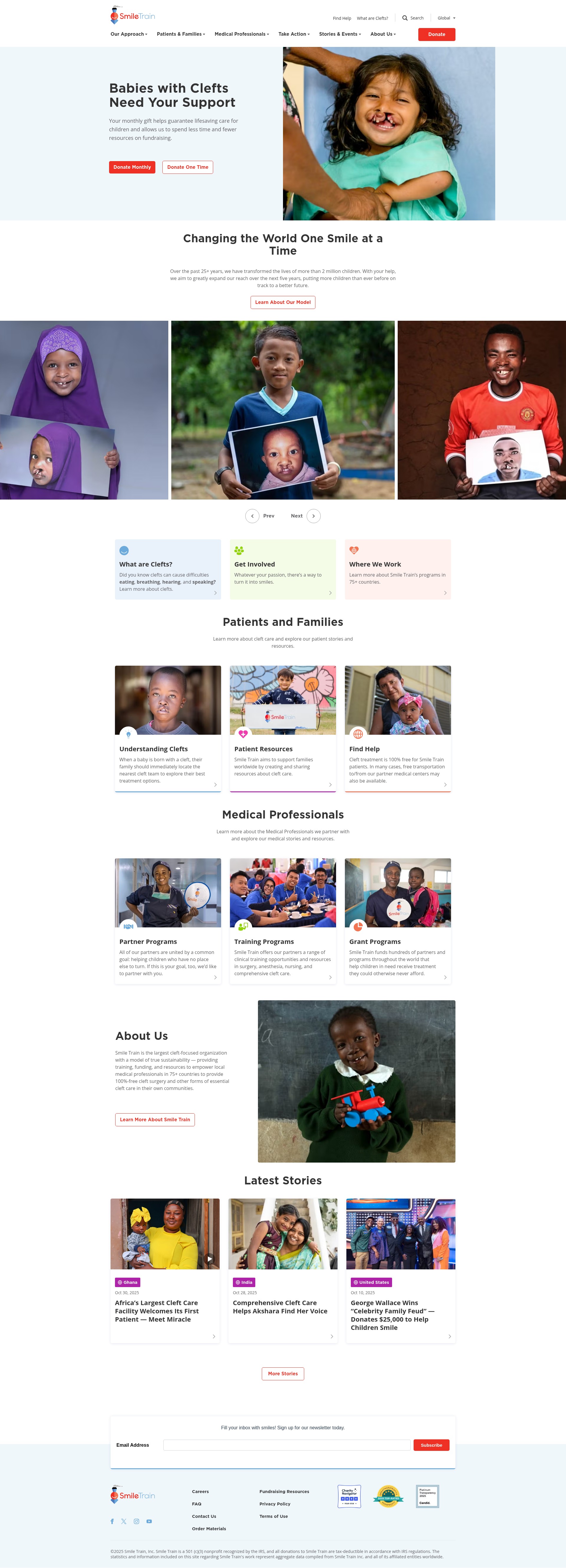 Screenshot of smiletrain.org