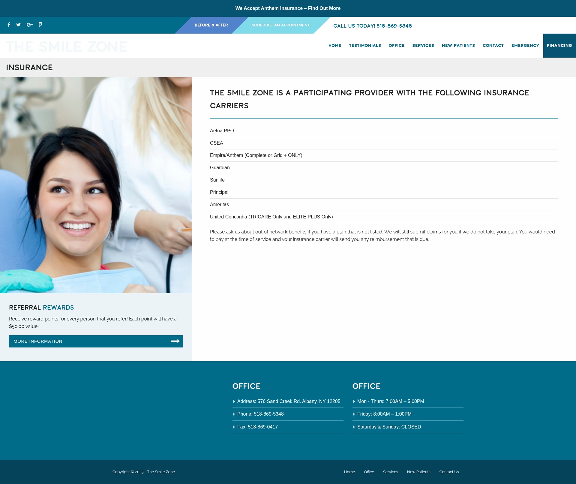 Screenshot of smilezonealbany.com