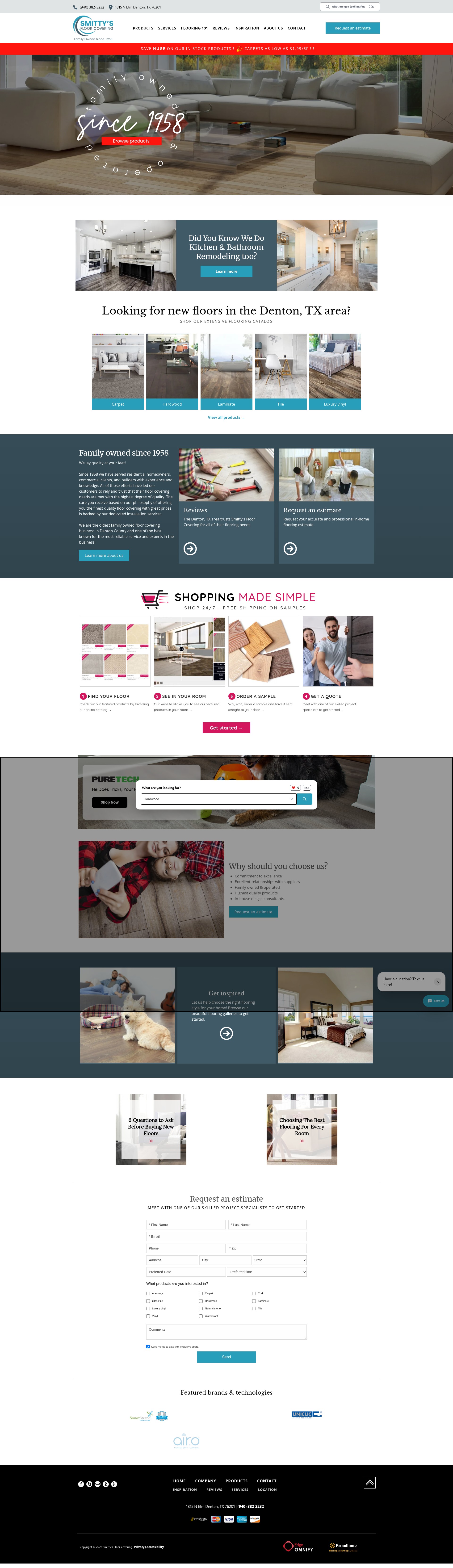 Screenshot of smittysfloorcovering.com