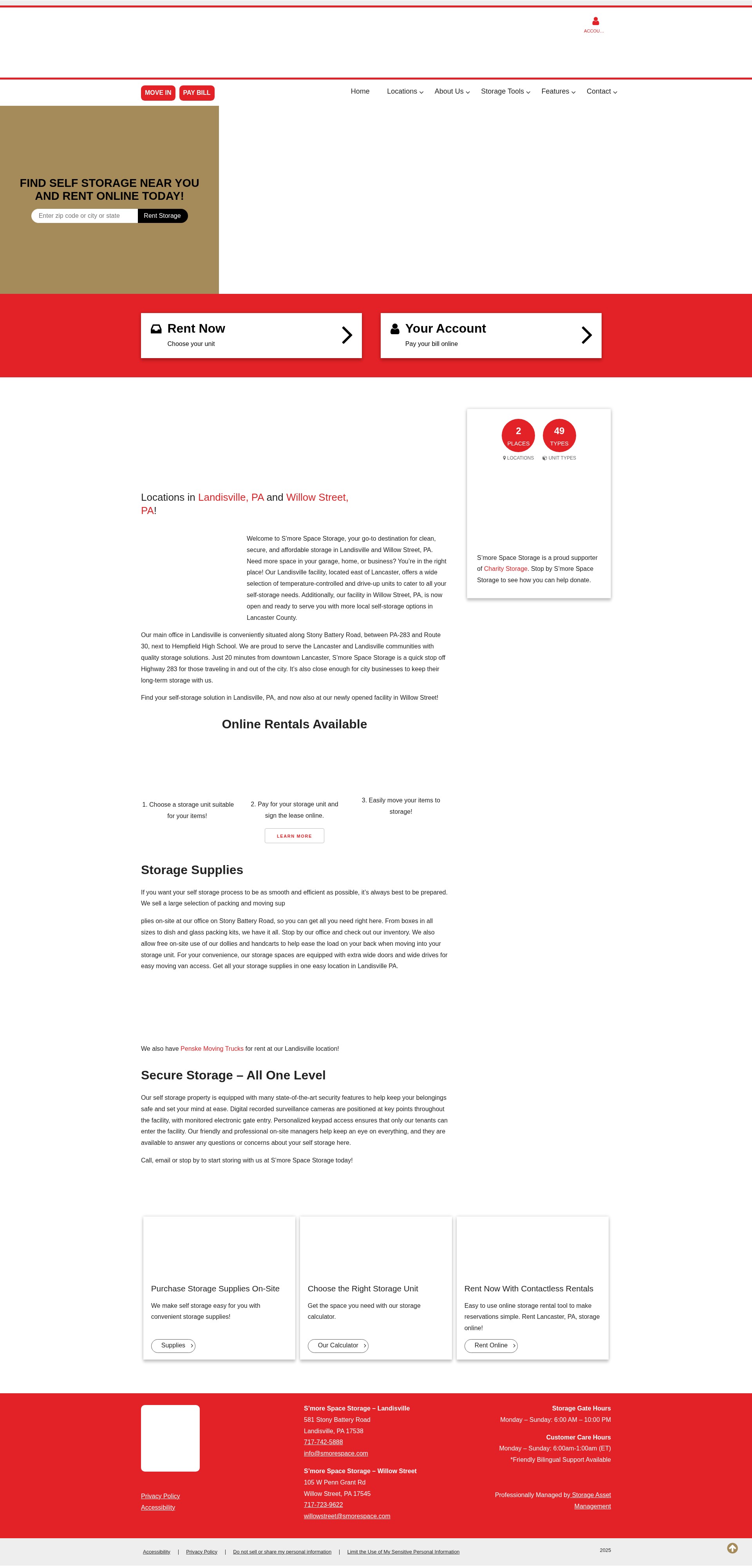 Screenshot of smorespacestorage.com