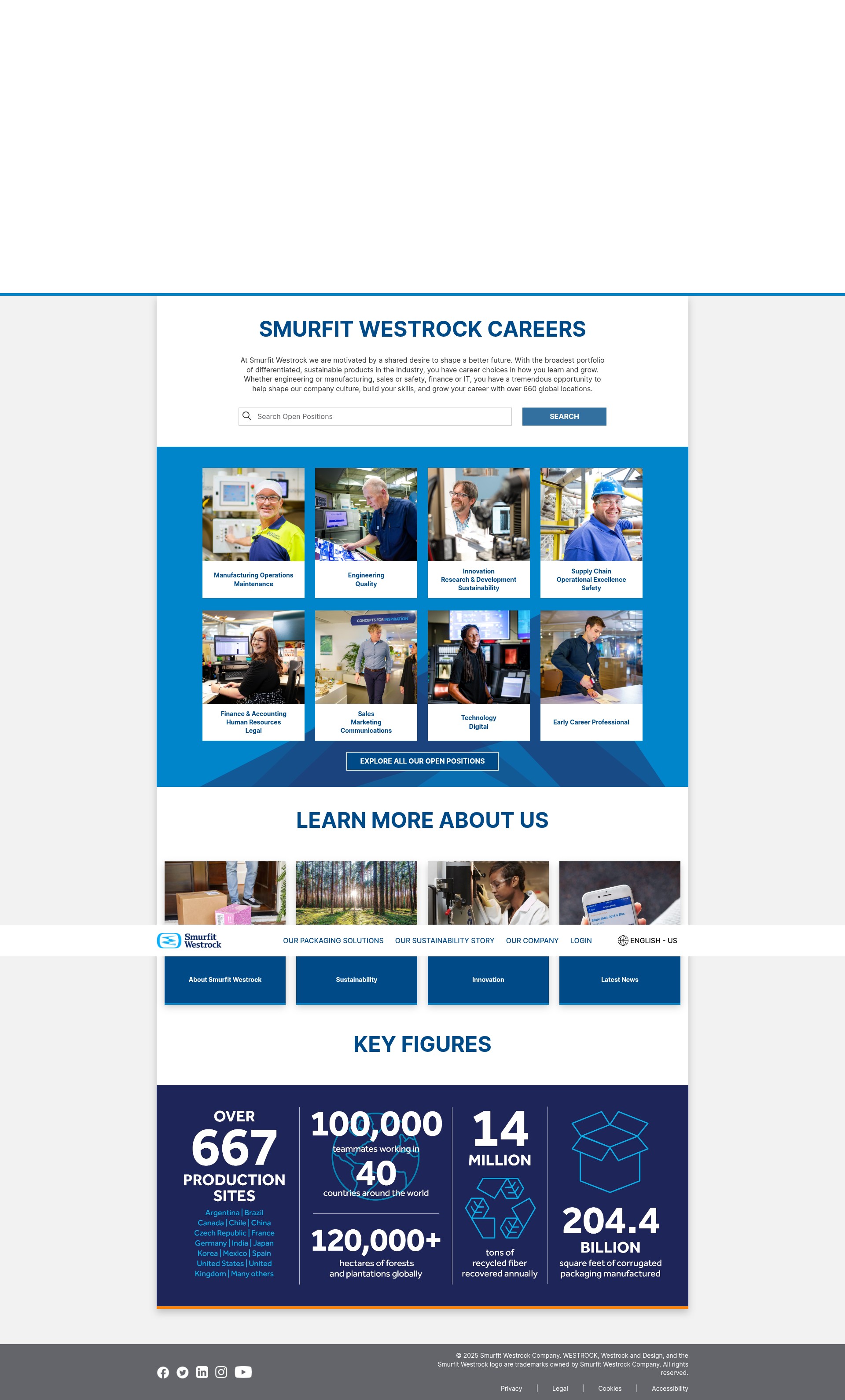 Screenshot of smurfitwestrockta.avature.net