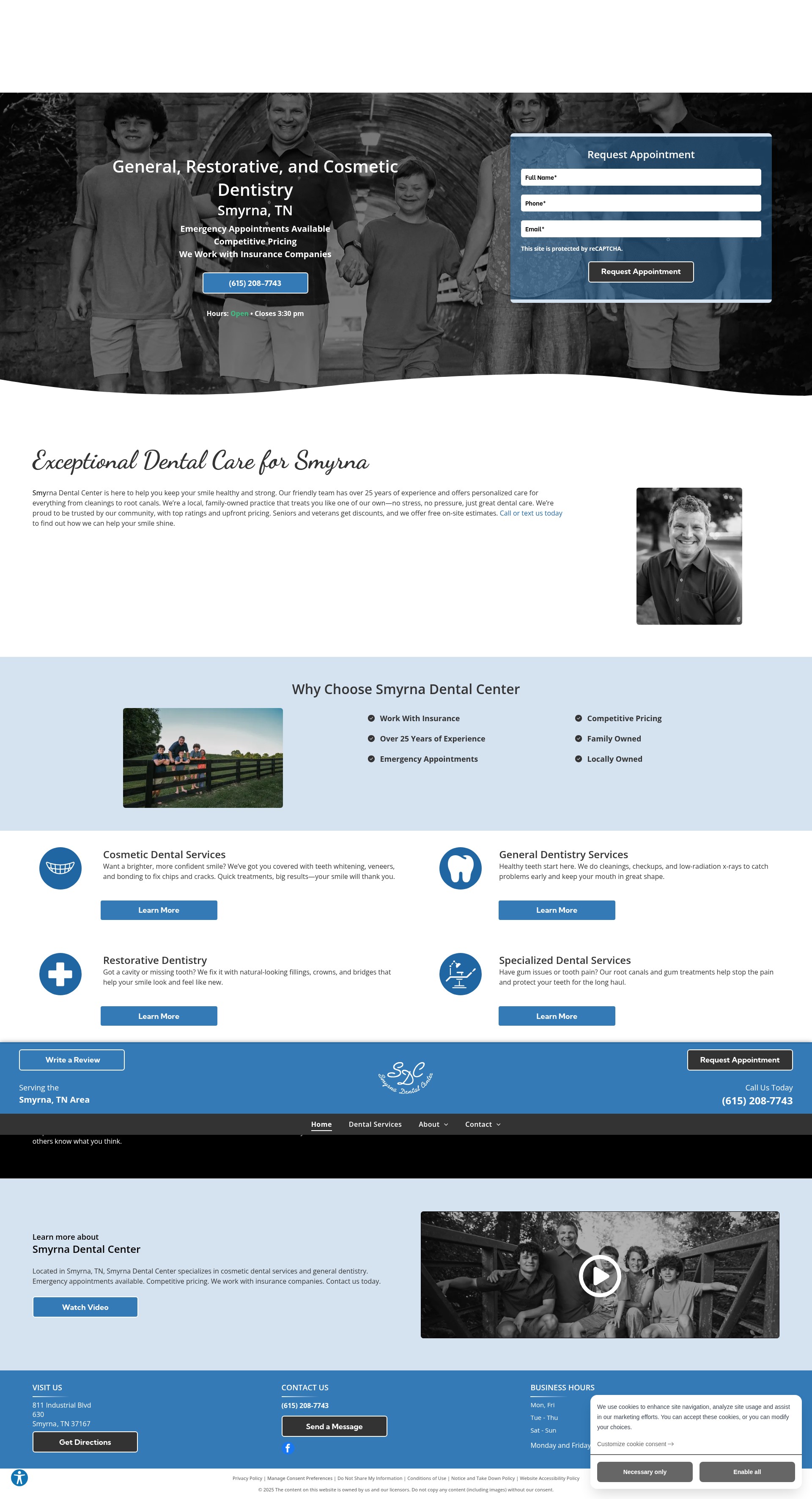 Screenshot of smyrnadentalcenter.com