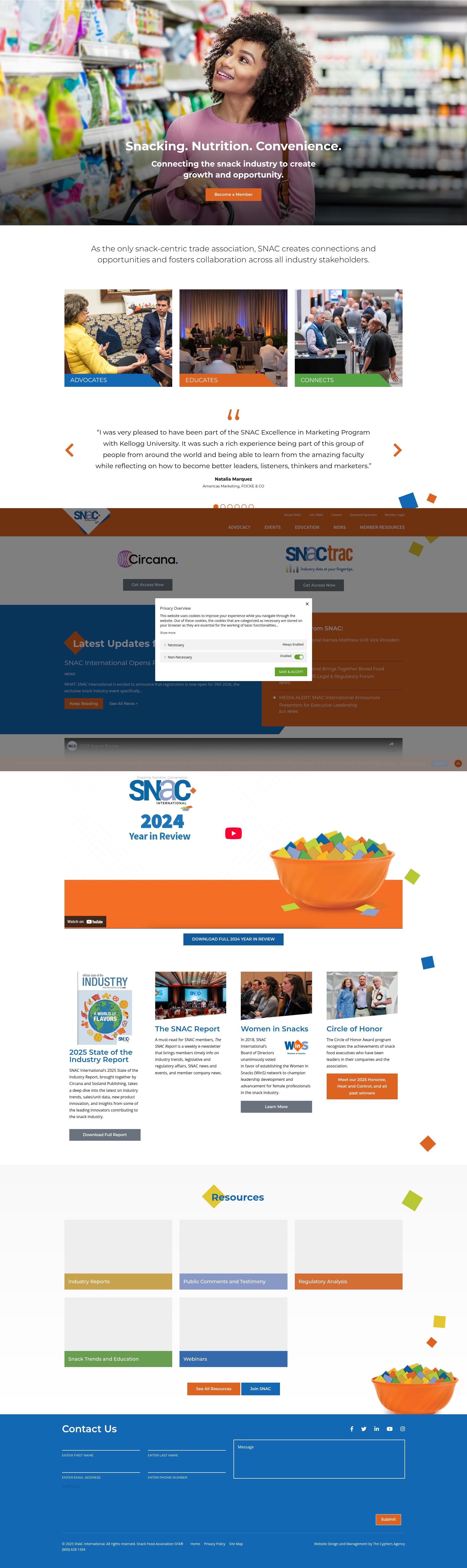 Screenshot of snacintl.org