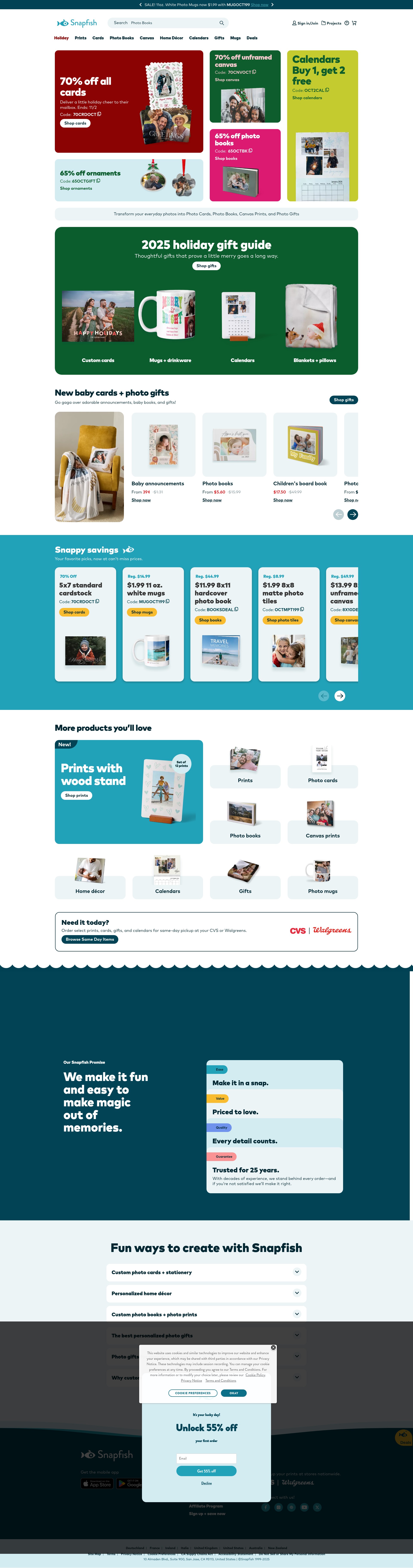 Screenshot of snapfish.com