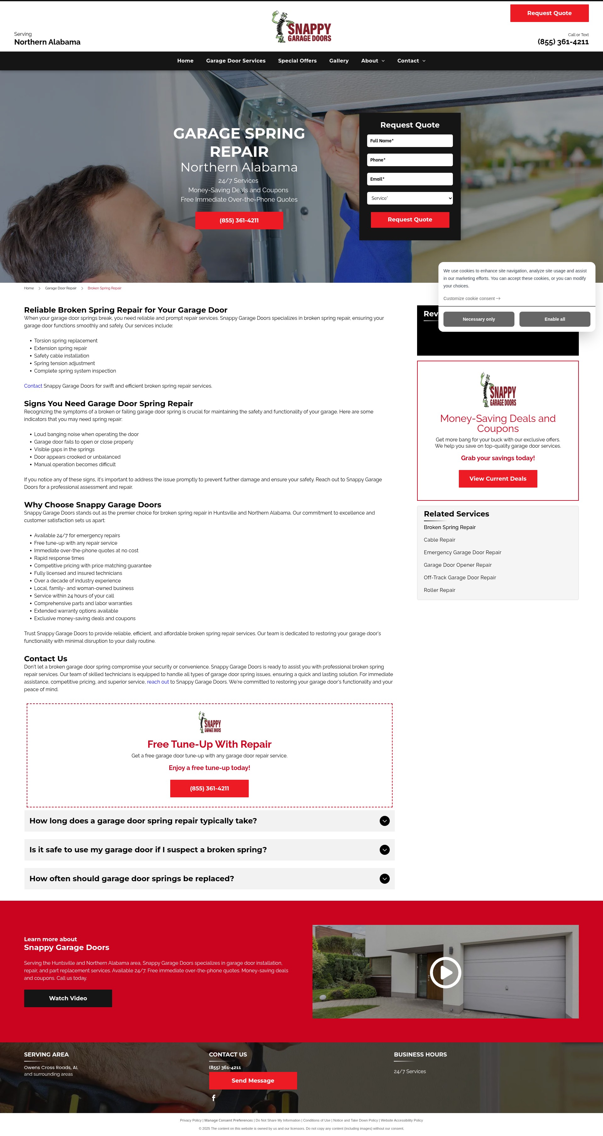 Screenshot of snappydoors.com