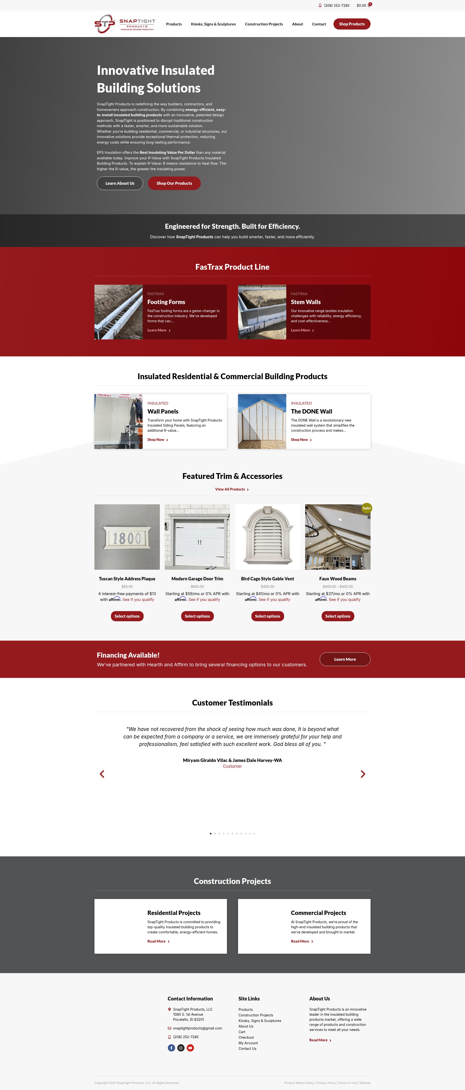 Screenshot of snaptightproducts.com