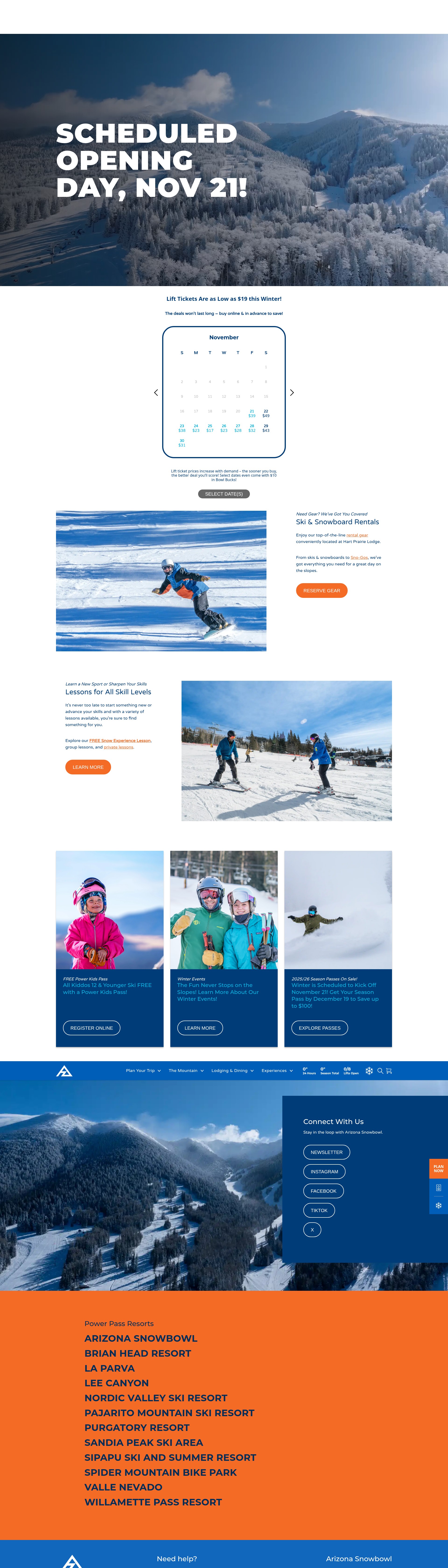 Screenshot of snowbowl.ski