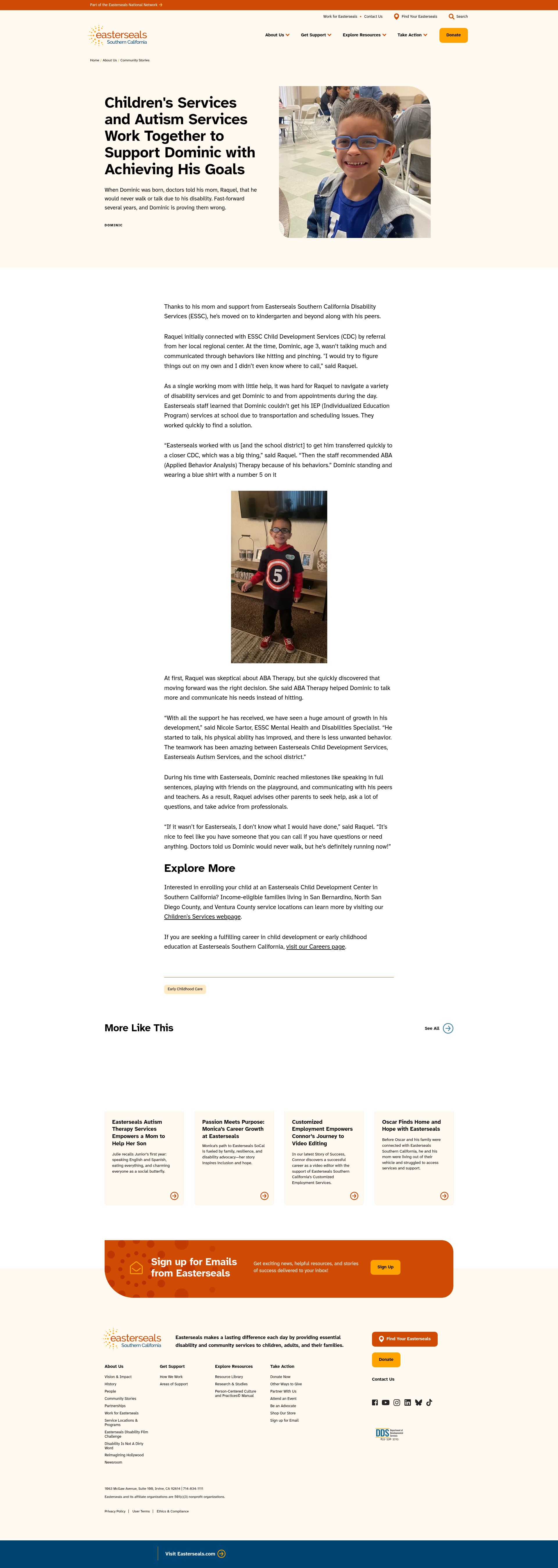 Screenshot of socal.easterseals.com
