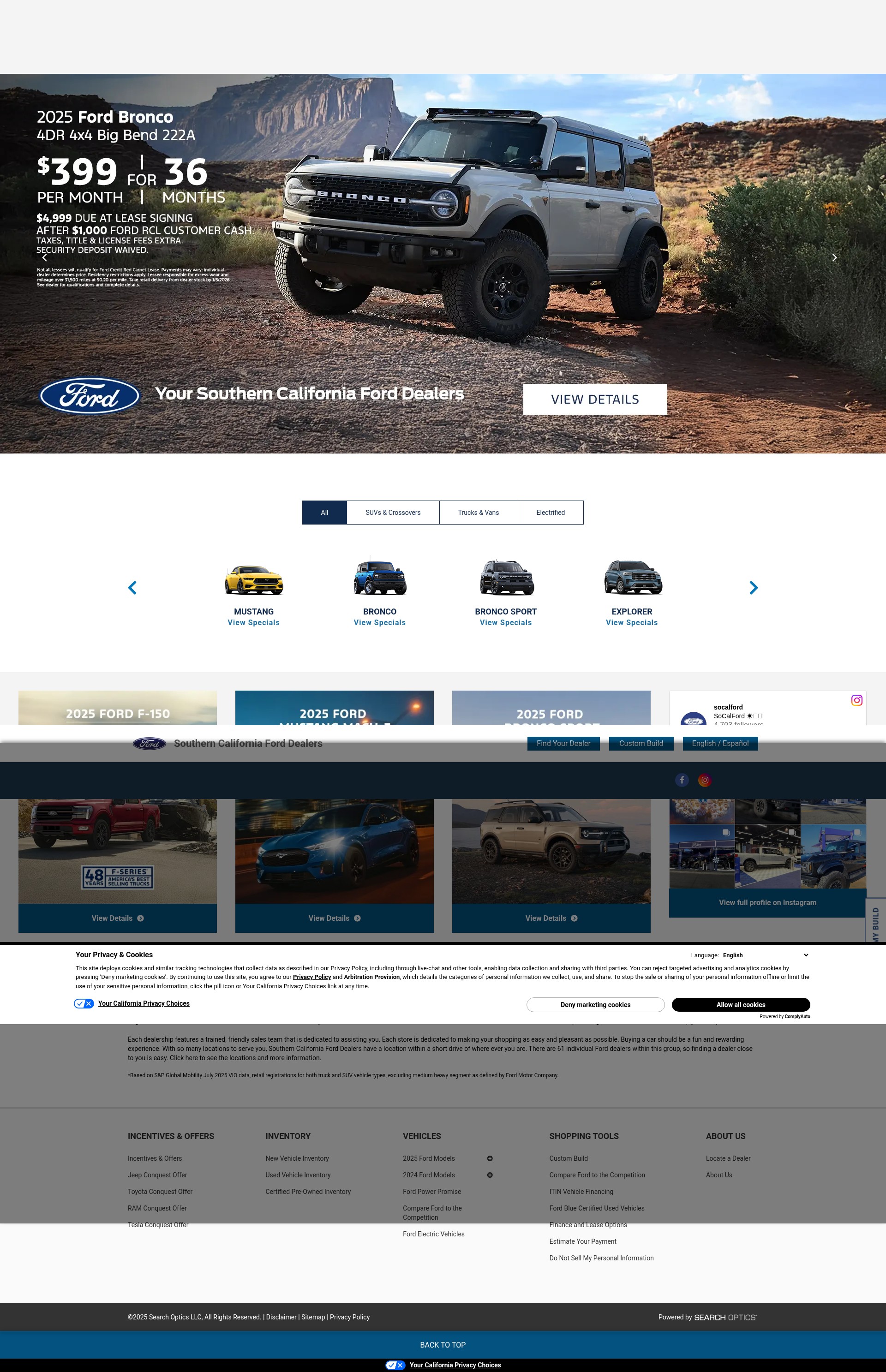 Screenshot of socalforddealers.com