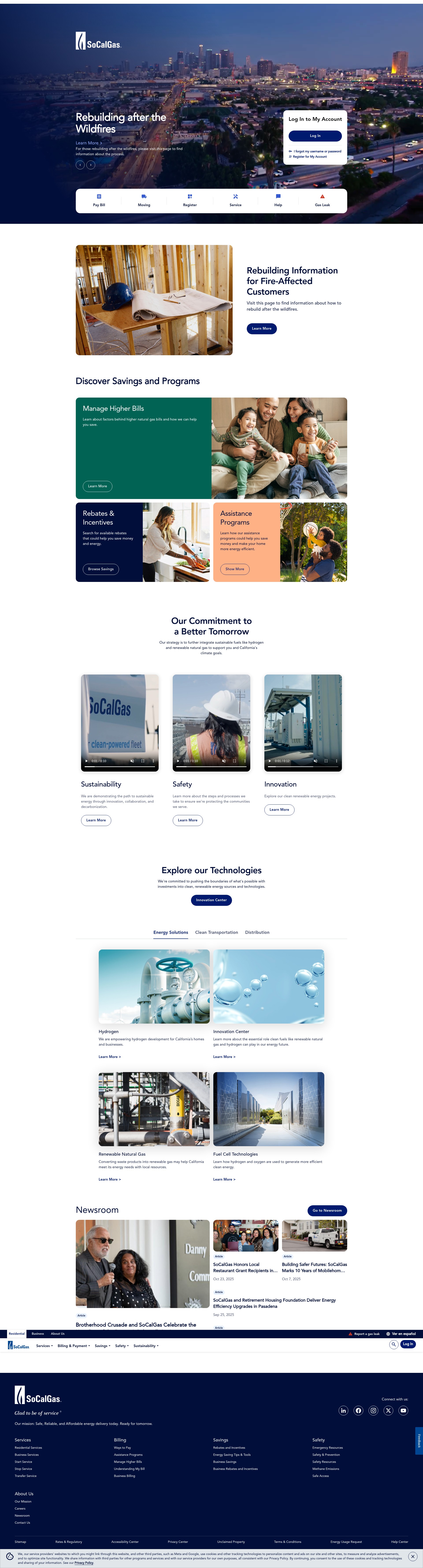 Screenshot of socalgas.com