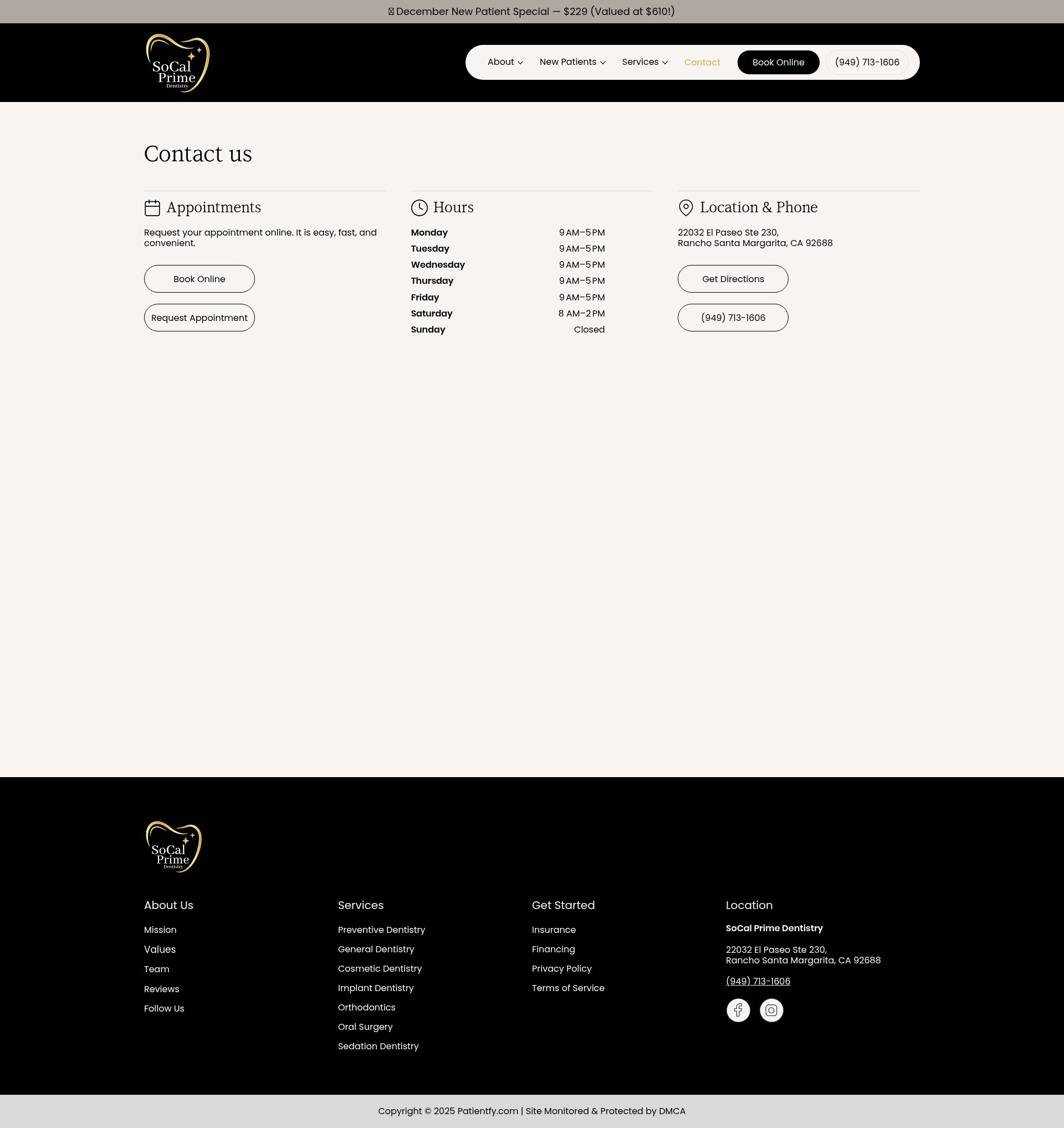 Screenshot of socalprimedentistry.com