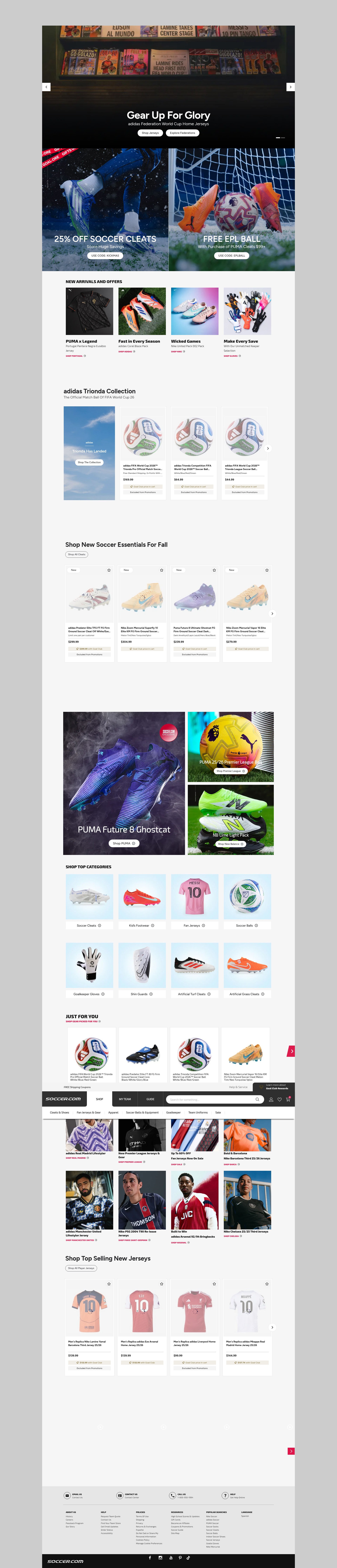 Screenshot of soccer.com